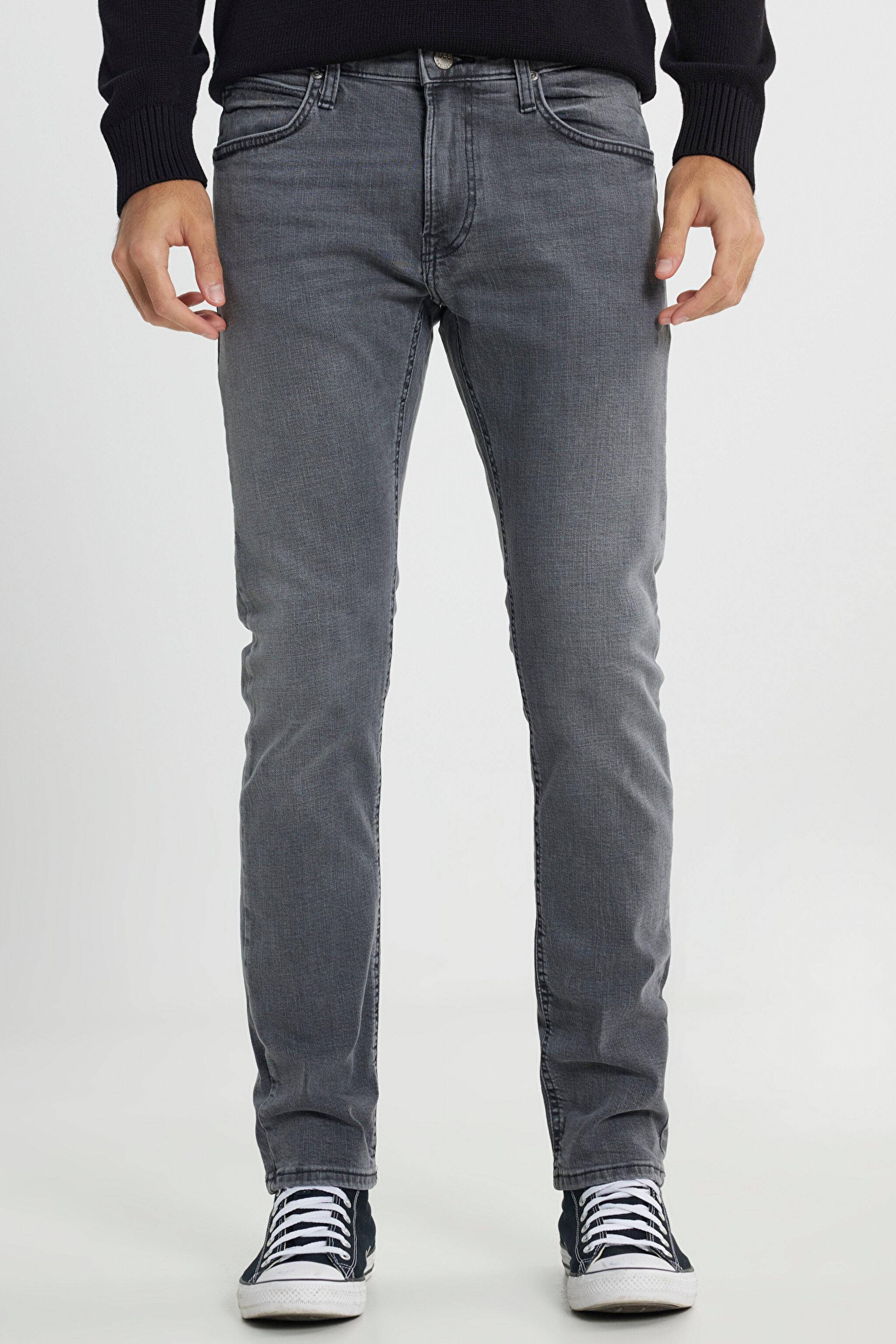 Luke Slim Fit Dar Kesim Normal Bel Esnek Jean Kot Pantolon - Greys End-L719IBB82 (görsel 3)