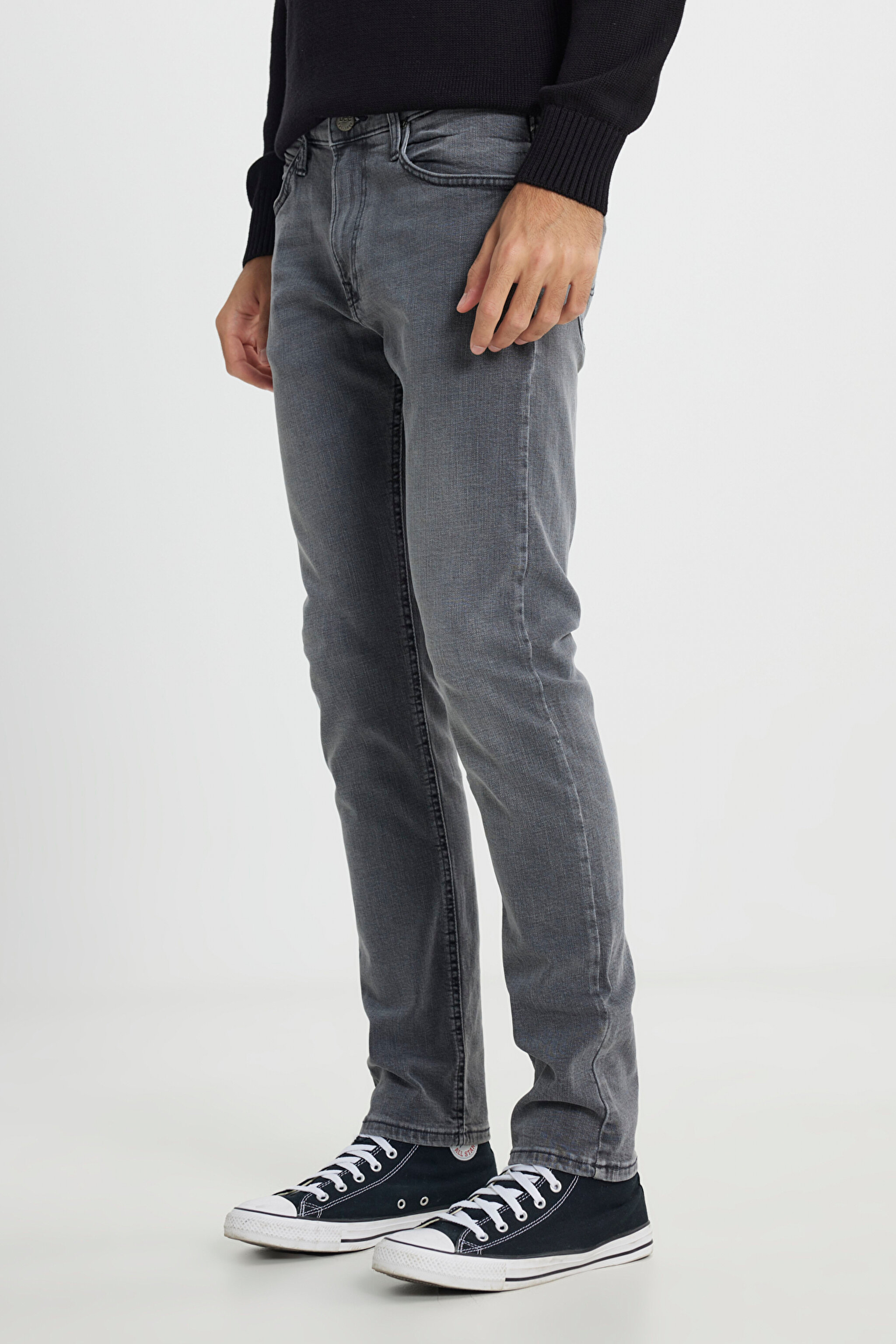 Luke Slim Fit Dar Kesim Normal Bel Esnek Jean Kot Pantolon - Greys End-L719IBB82 (görsel 5)
