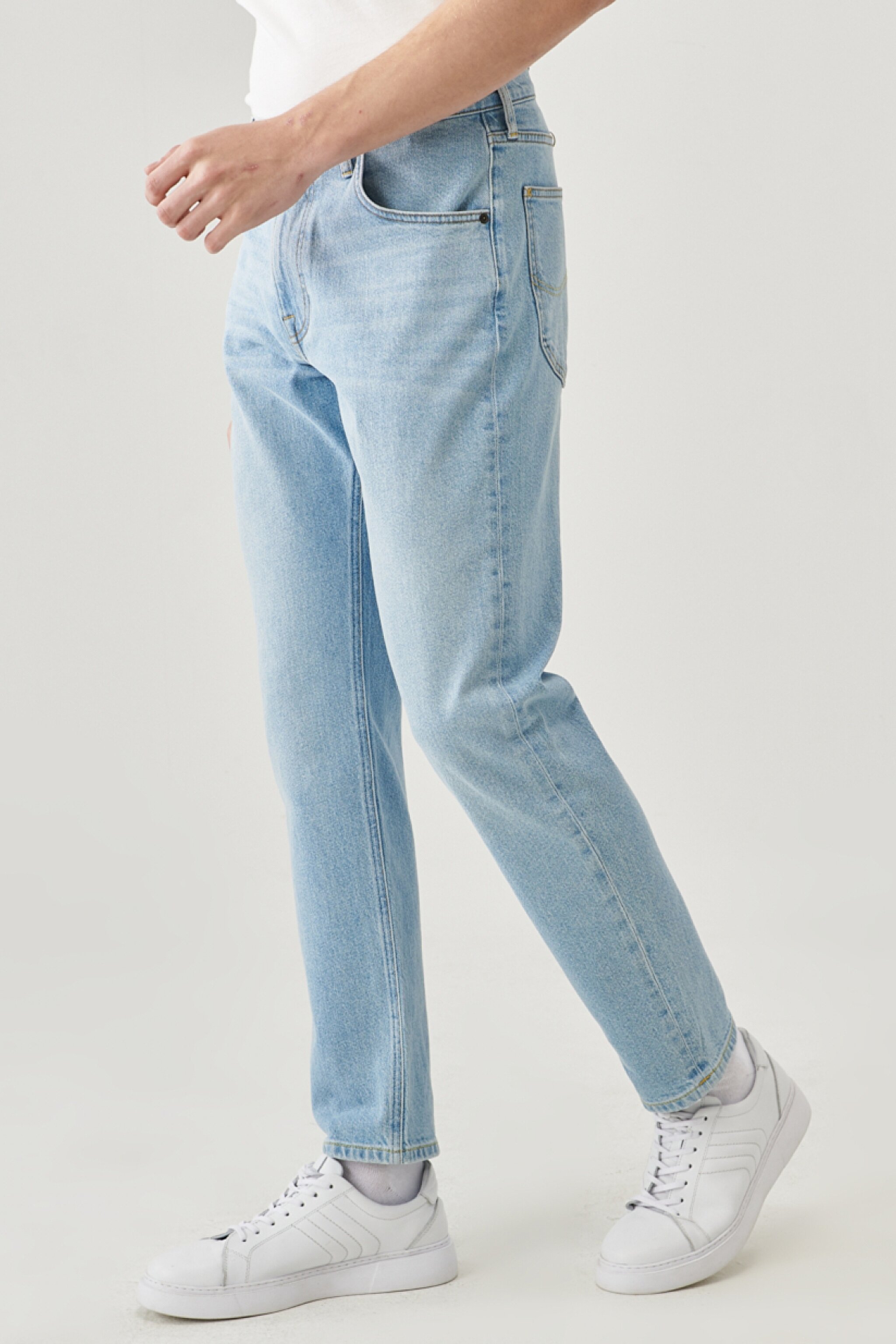 Luke Slim Tapered Fit Normal Bel Esnek Jean Kot Pantolon - Lt Worn Nelson-L719NOOG (görsel 4)