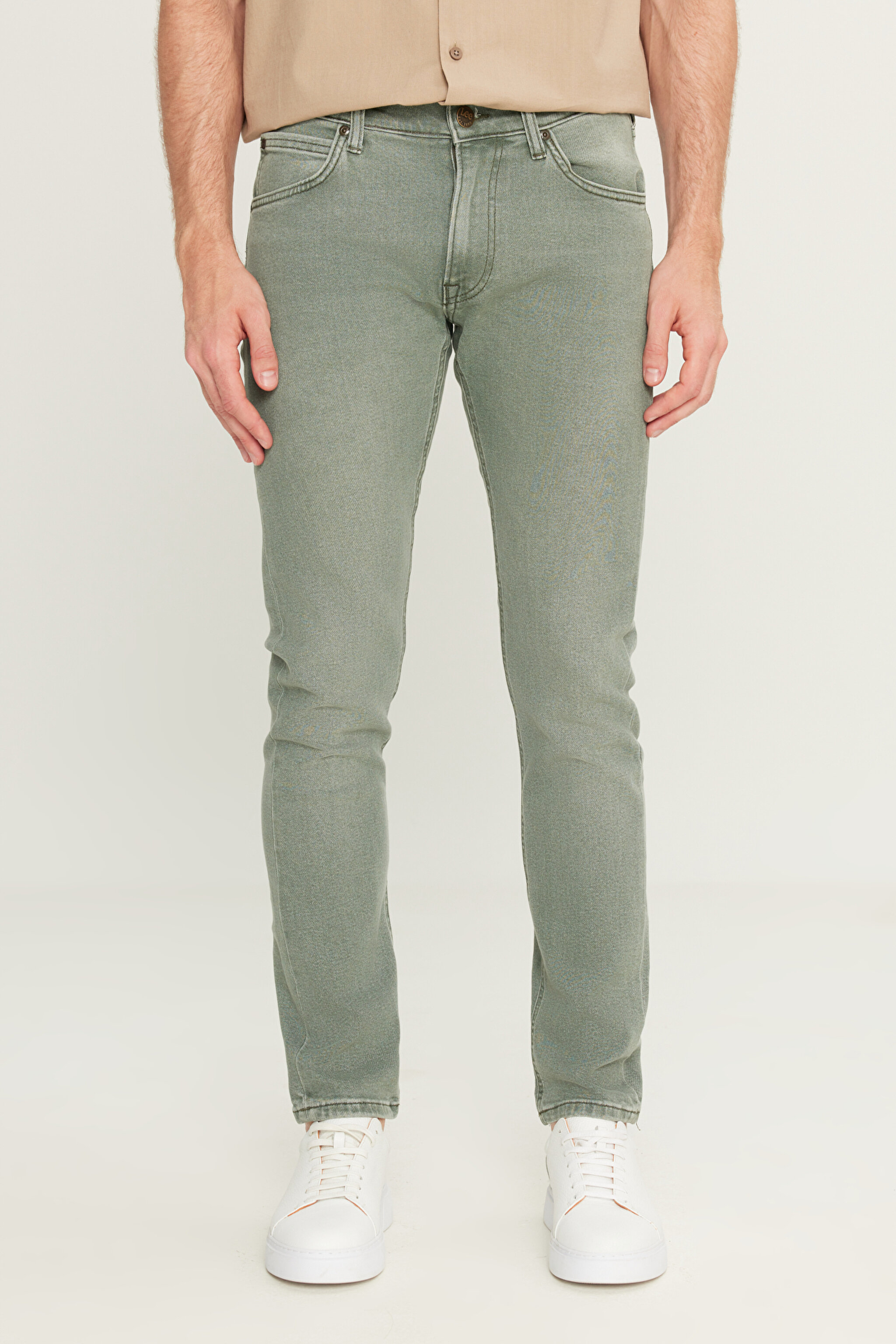 Luke Slim Fit Düşük Bel Denim Esnek Jean Kot Pantolon - Light Khaki-L719NSUU (görsel 3)