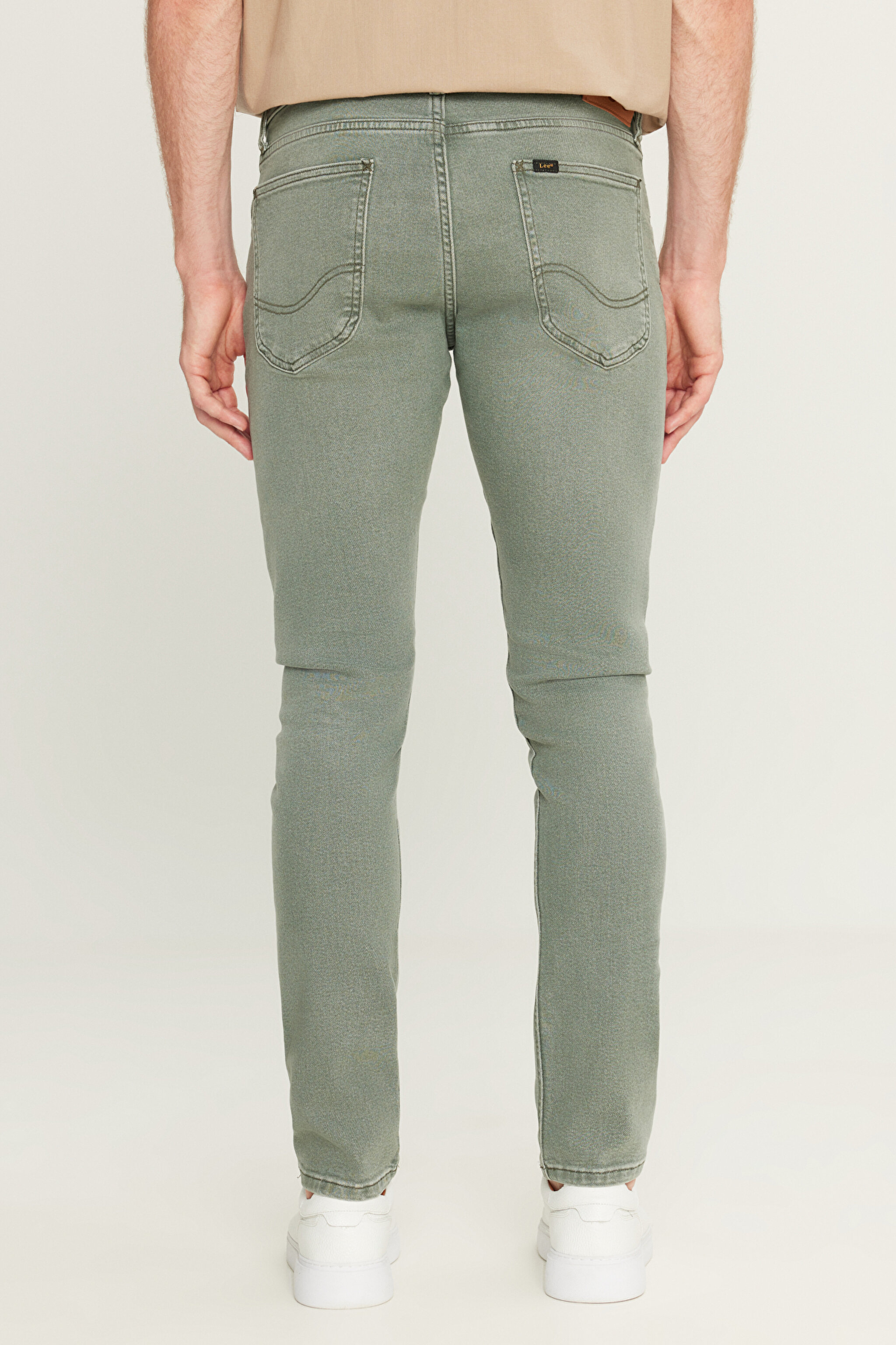 Luke Slim Fit Düşük Bel Denim Esnek Jean Kot Pantolon - Light Khaki-L719NSUU (görsel 4)
