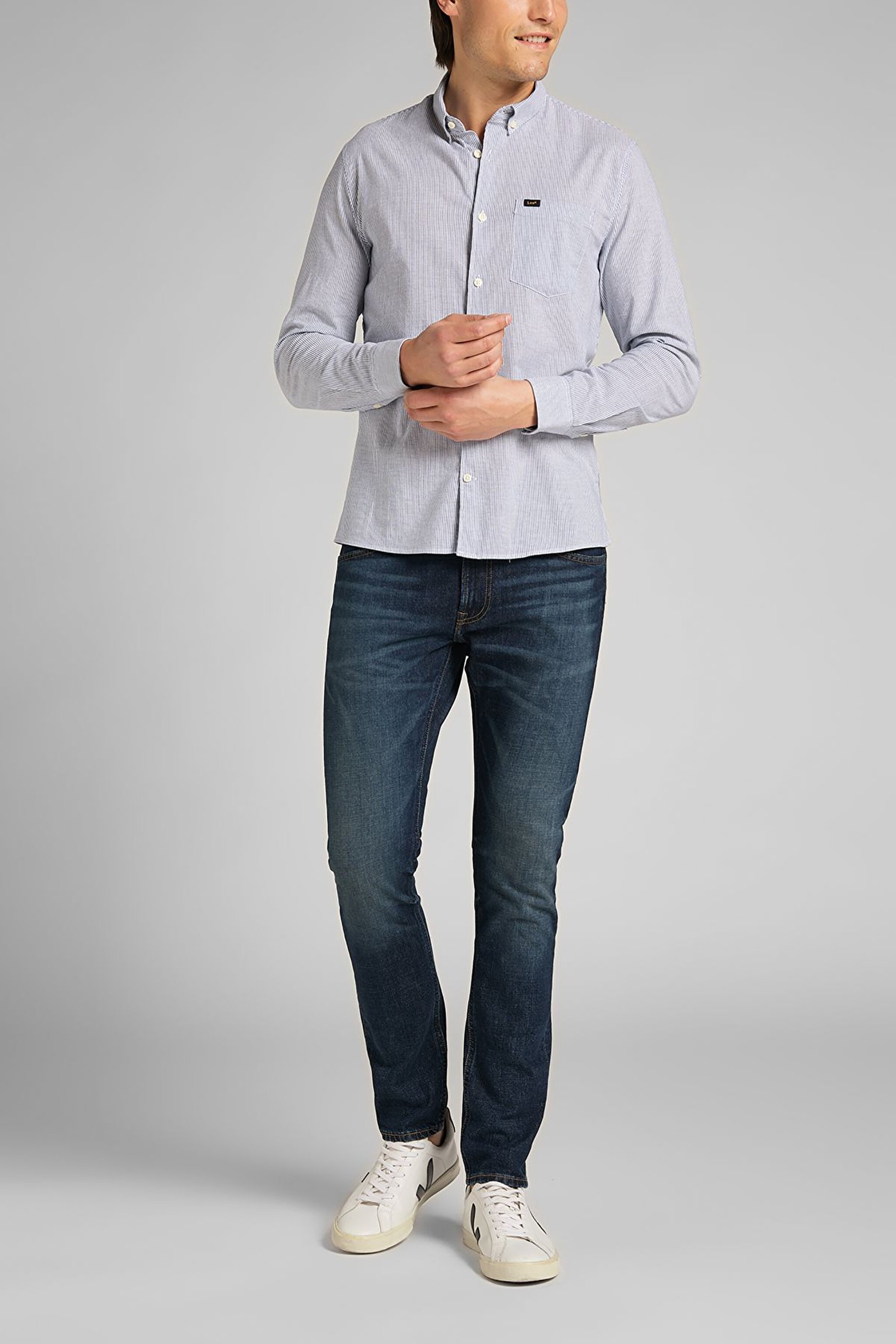 Luke Slim Fit Düşük Bel Denim Esnek Jean Kot Pantolon - Deep Blue-L719PLMJ (görsel 2)