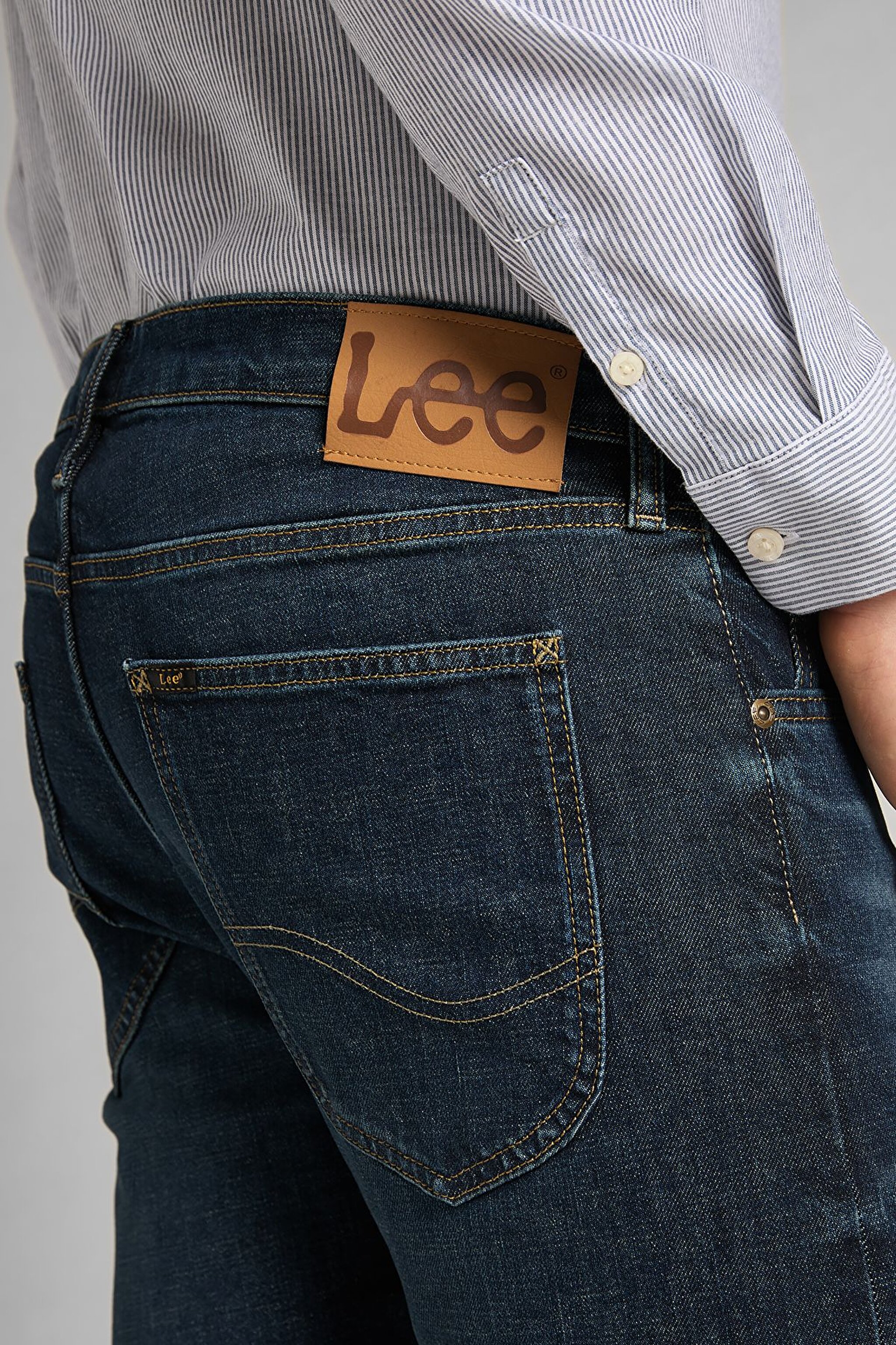 Luke Slim Fit Düşük Bel Denim Esnek Jean Kot Pantolon - Deep Blue-L719PLMJ (görsel 5)