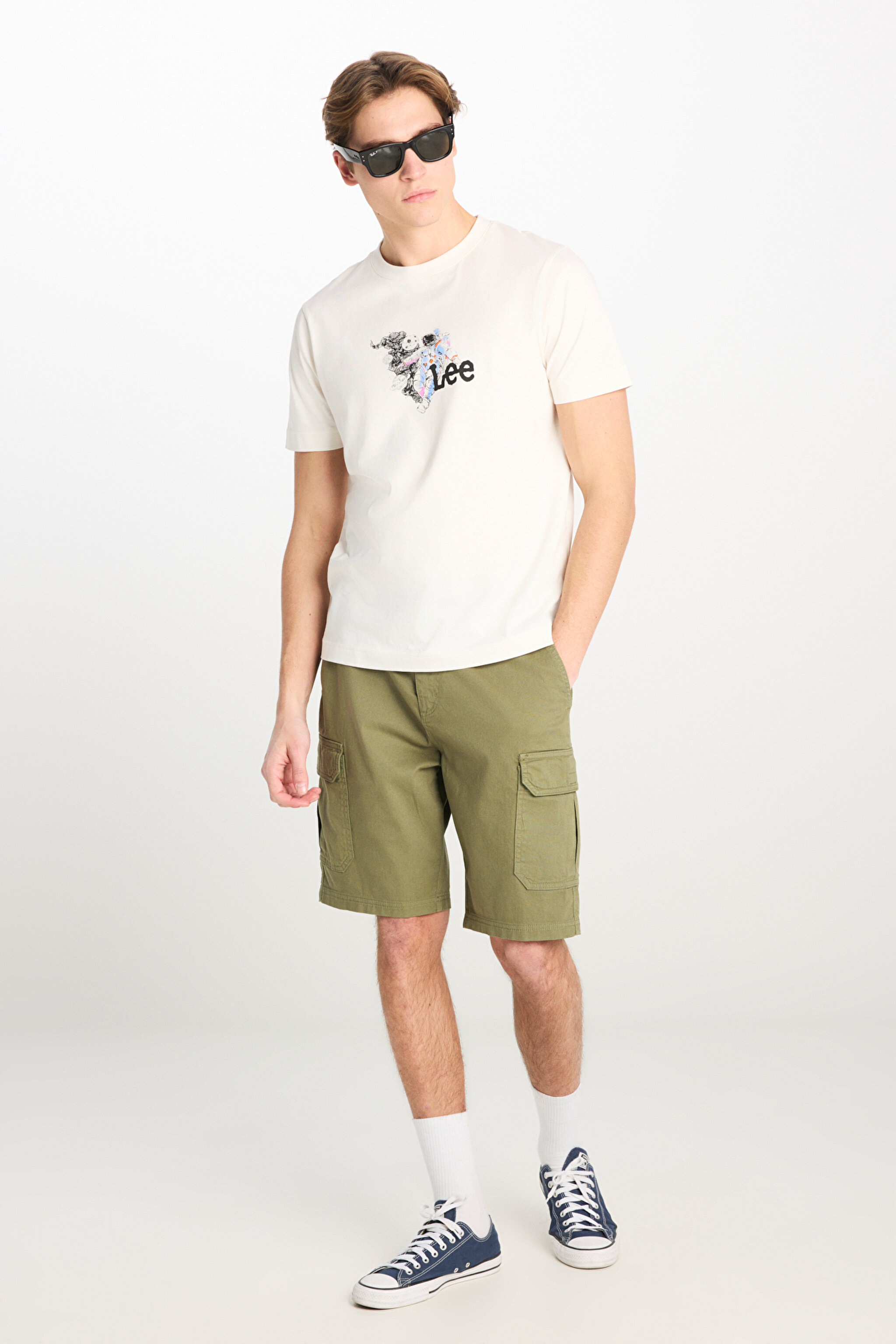 Regular Fit Normal Kesim Normal Bel Haki Şort - Olive Night-L71JA4897G54