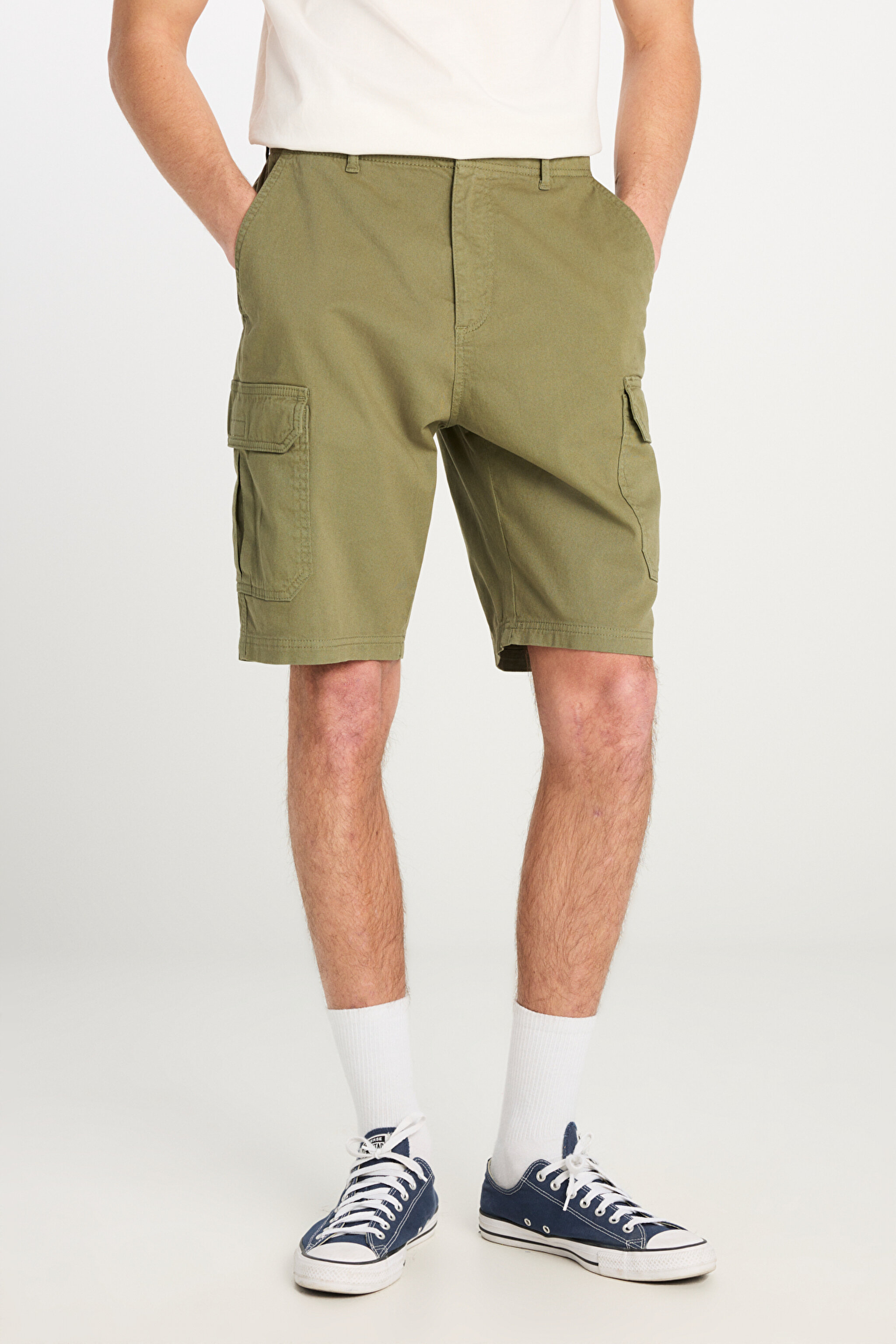 Regular Fit Normal Kesim Normal Bel Haki Şort - Olive Night-L71JA4897G54 (görsel 3)