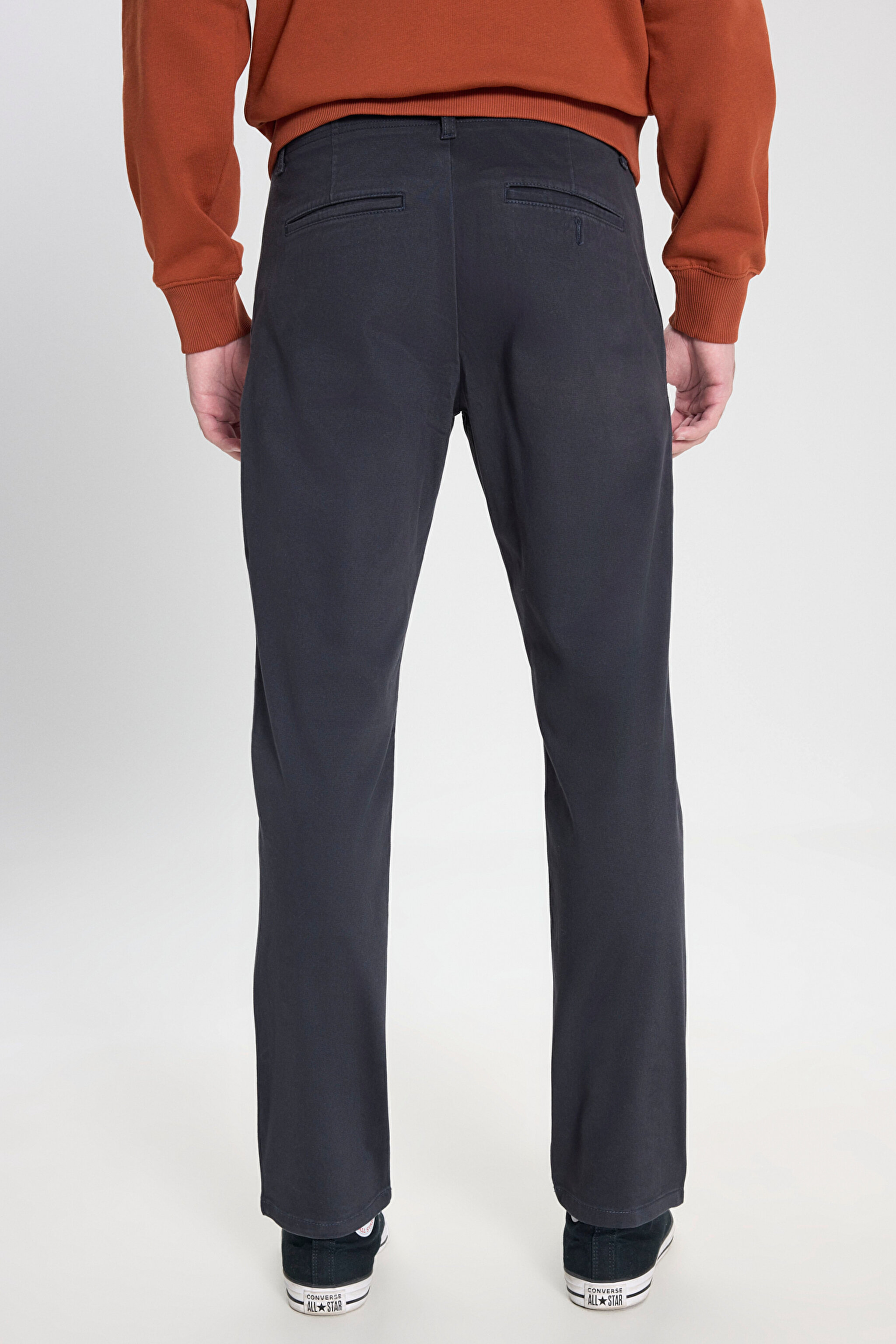 Extreme Motion Slim Fit Dar Kesim Normal Bel Lacivert Esnek Chino Pantolon - Navy-L71YPA35 (görsel 5)