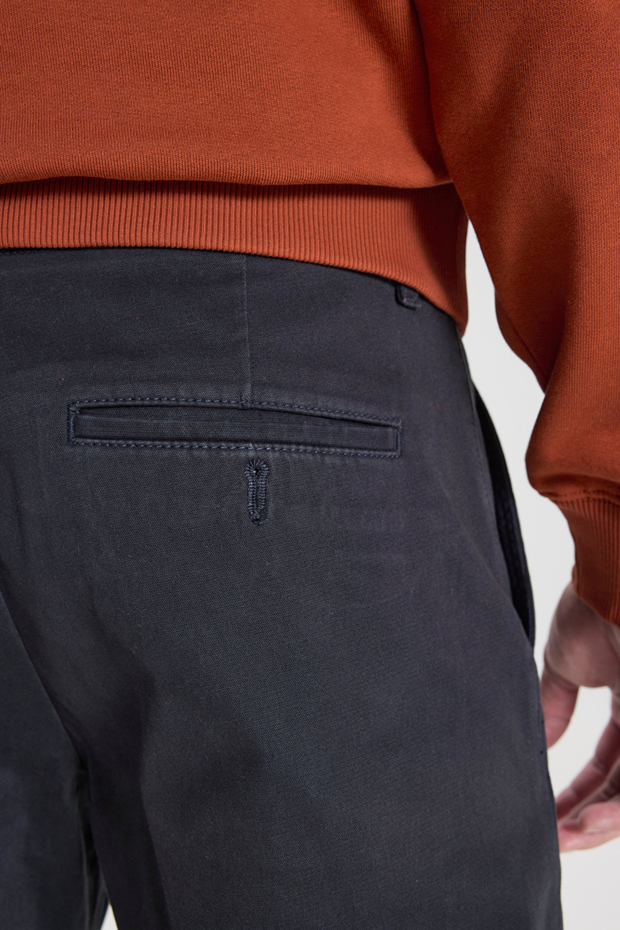 Extreme Motion Slim Fit Dar Kesim Normal Bel Lacivert Esnek Chino Pantolon - Navy-L71YPA35 (görsel 6)