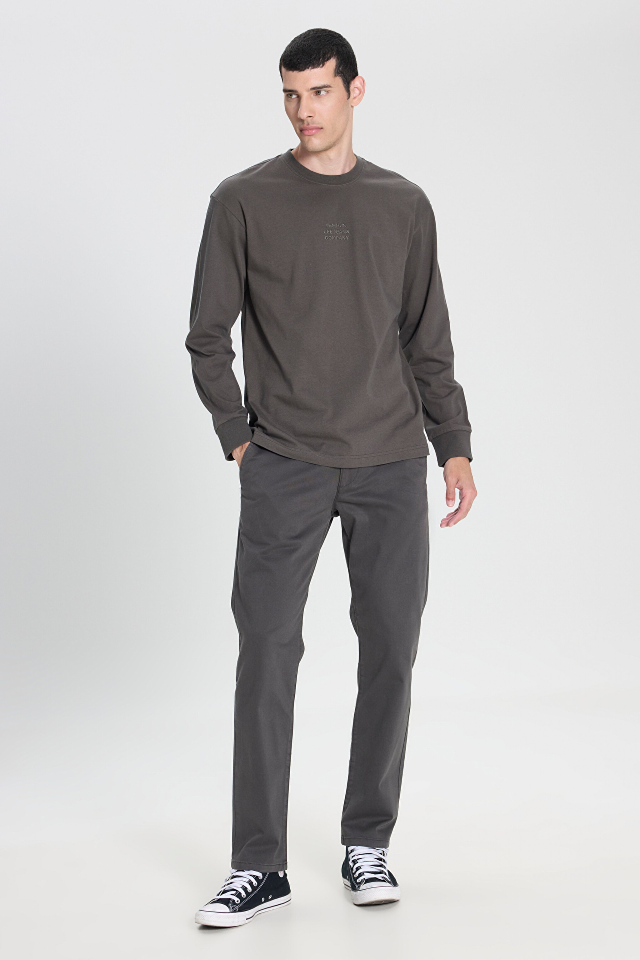 Extreme Motion Slim Fit Dar Kesim Normal Bel Haki Esnek Chino Pantolon - Beige-L71YPA70 (görsel 2)