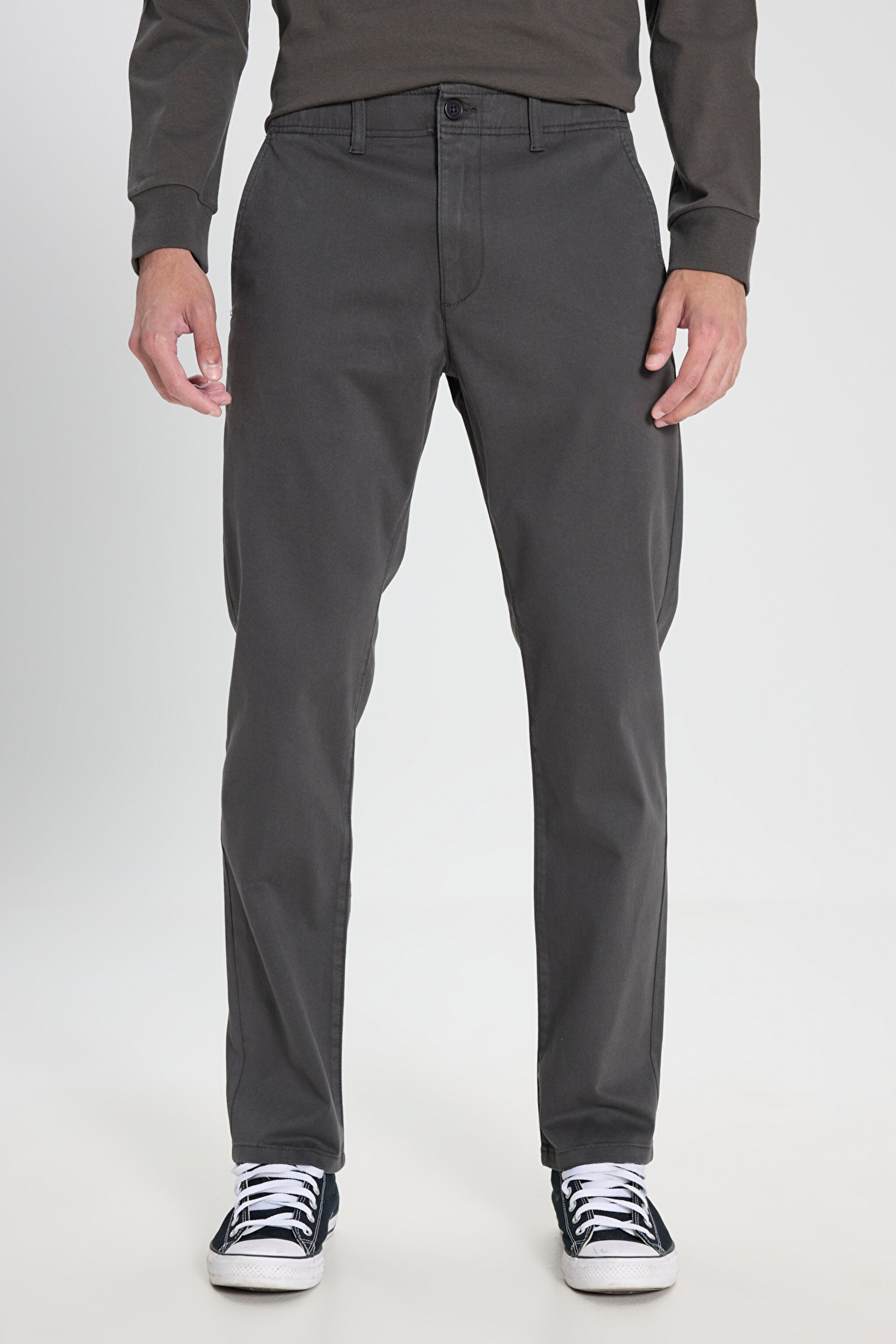 Extreme Motion Slim Fit Dar Kesim Normal Bel Haki Esnek Chino Pantolon - Beige-L71YPA70 (görsel 3)