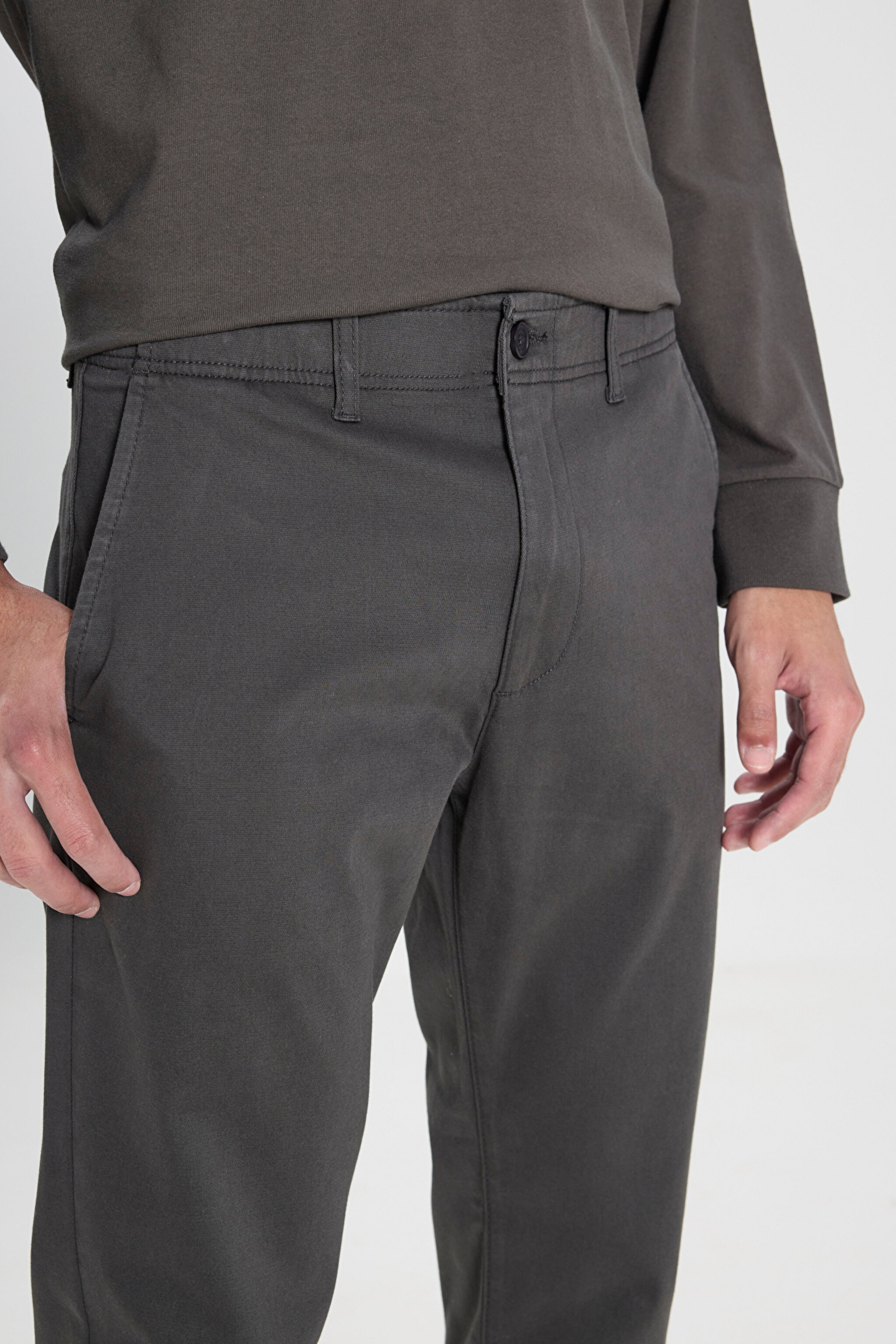 Extreme Motion Slim Fit Dar Kesim Normal Bel Haki Esnek Chino Pantolon - Beige-L71YPA70 (görsel 4)