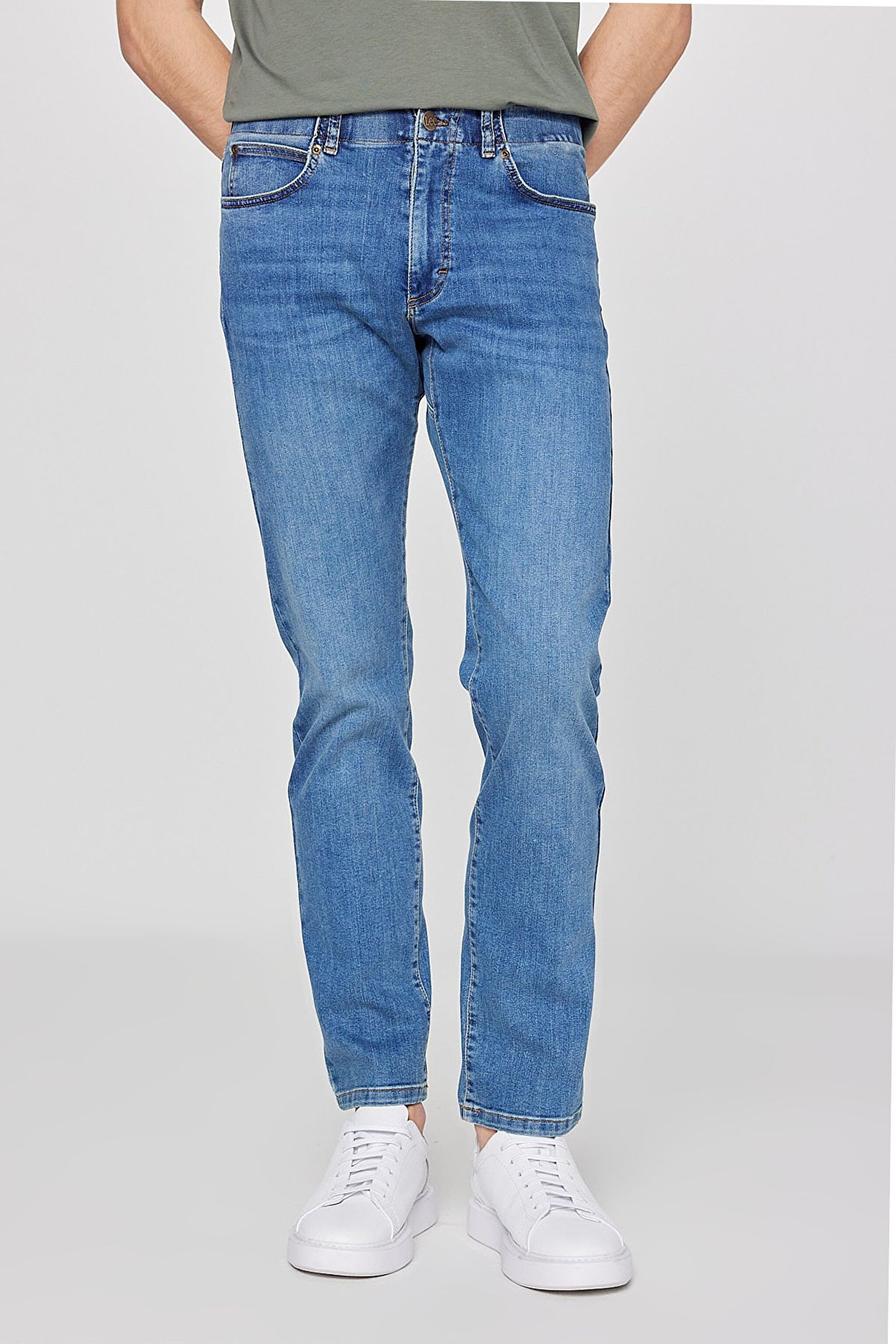 Slim Tapered Fit Dar Kesim Normal Bel Düz Paça Extreme Motion Mavi Esnek Jean Kot Pantolon - Luman-L72A007G18 (görsel 3)