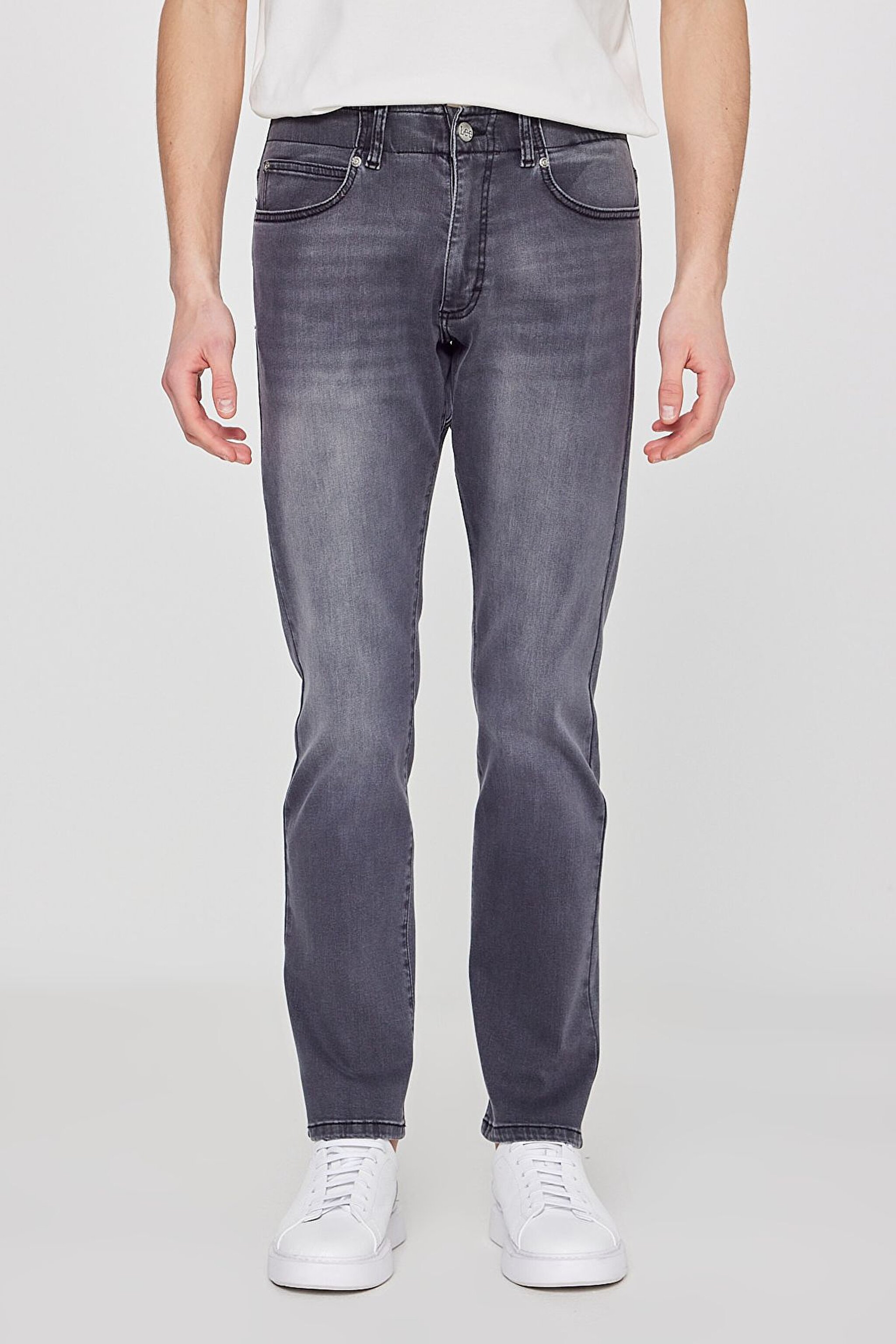 Slim Tapered Fit Dar Kesim Normal Bel Düz Paça Extreme Motion Koyu Gri Esnek Jean Kot Pantolon - Copper Falls-L72A008E47 (görsel 3)