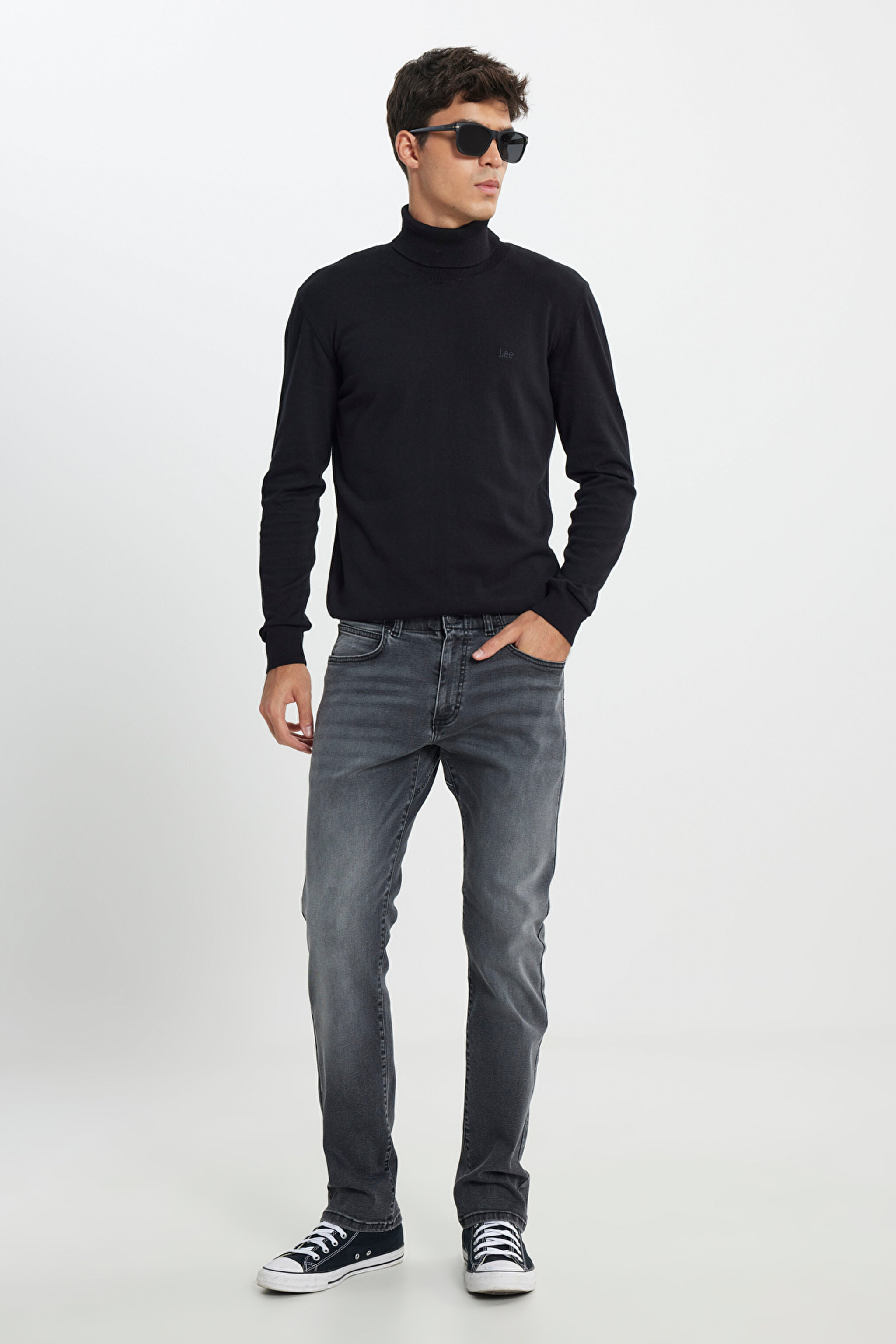 Slim Fit Dar Kesim Düşük Bel Extreme Motion Antrasit Esnek Jean Denim Pantolon