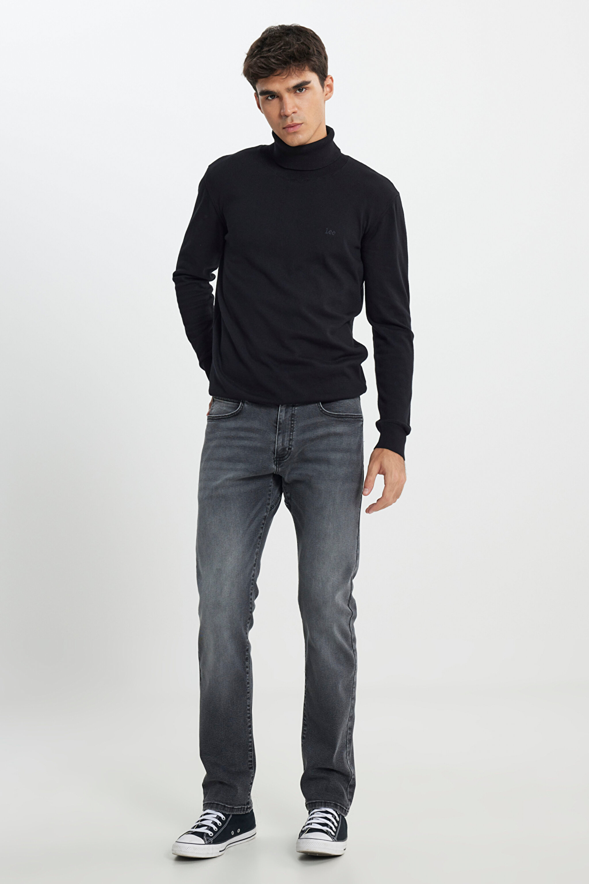 Slim Fit Dar Kesim Düşük Bel Extreme Motion Antrasit Esnek Jean Denim Pantolon - Dark Anthracite-L72A010050 (görsel 2)