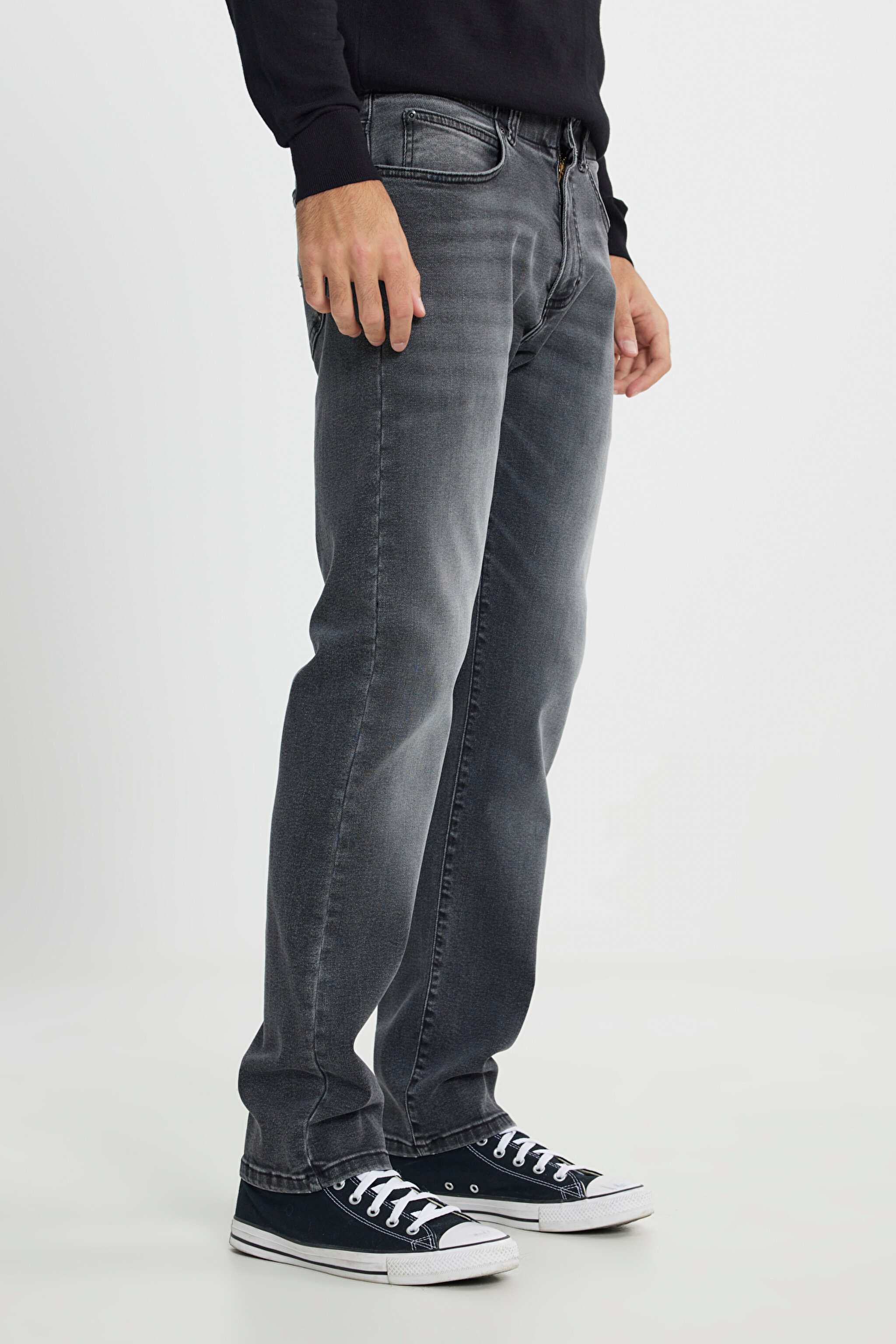 Slim Fit Dar Kesim Düşük Bel Extreme Motion Antrasit Esnek Jean Denim Pantolon - Dark Anthracite-L72A010050 (görsel 5)