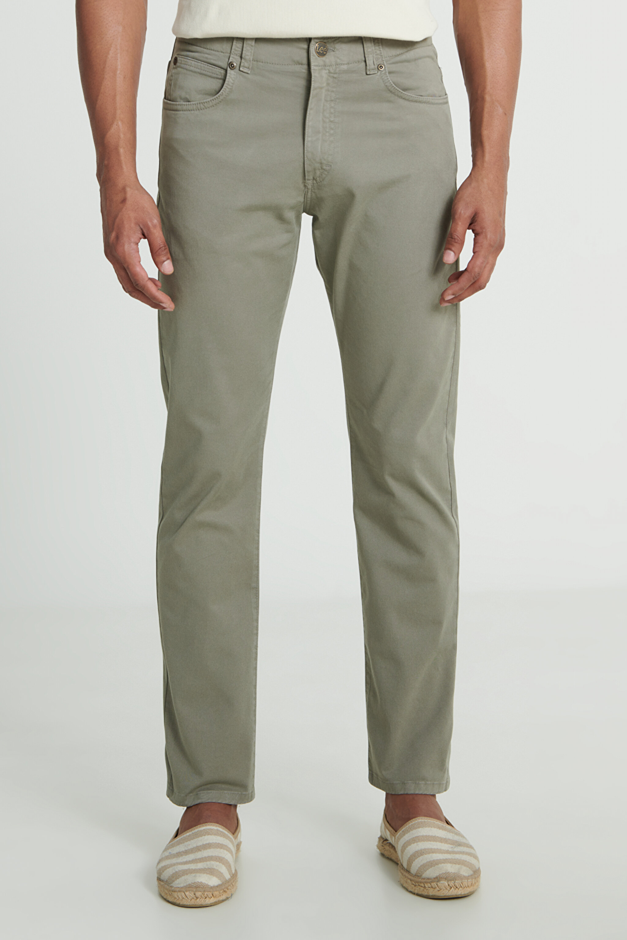 Slim Fit Dar Kesim Normal Bel Dar Paça Taş Rengi Extreme Motion Pantolon - Ecru-L72AA5708A95 (görsel 5)