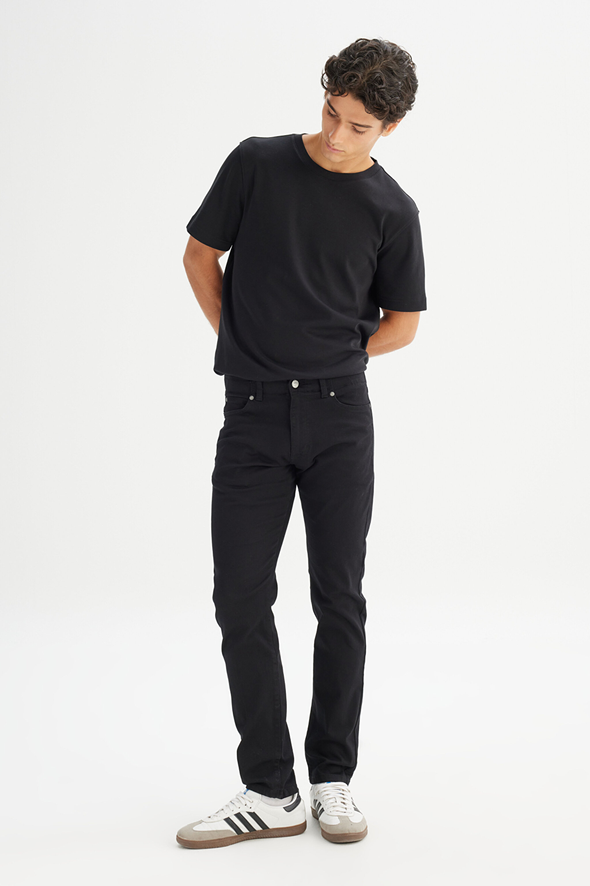 Extreme Motion Slim Fit Dar Kesim Pamuklu Esnek Siyah Denim Jean Pantolon - Black-L72ASO001 (görsel 3)