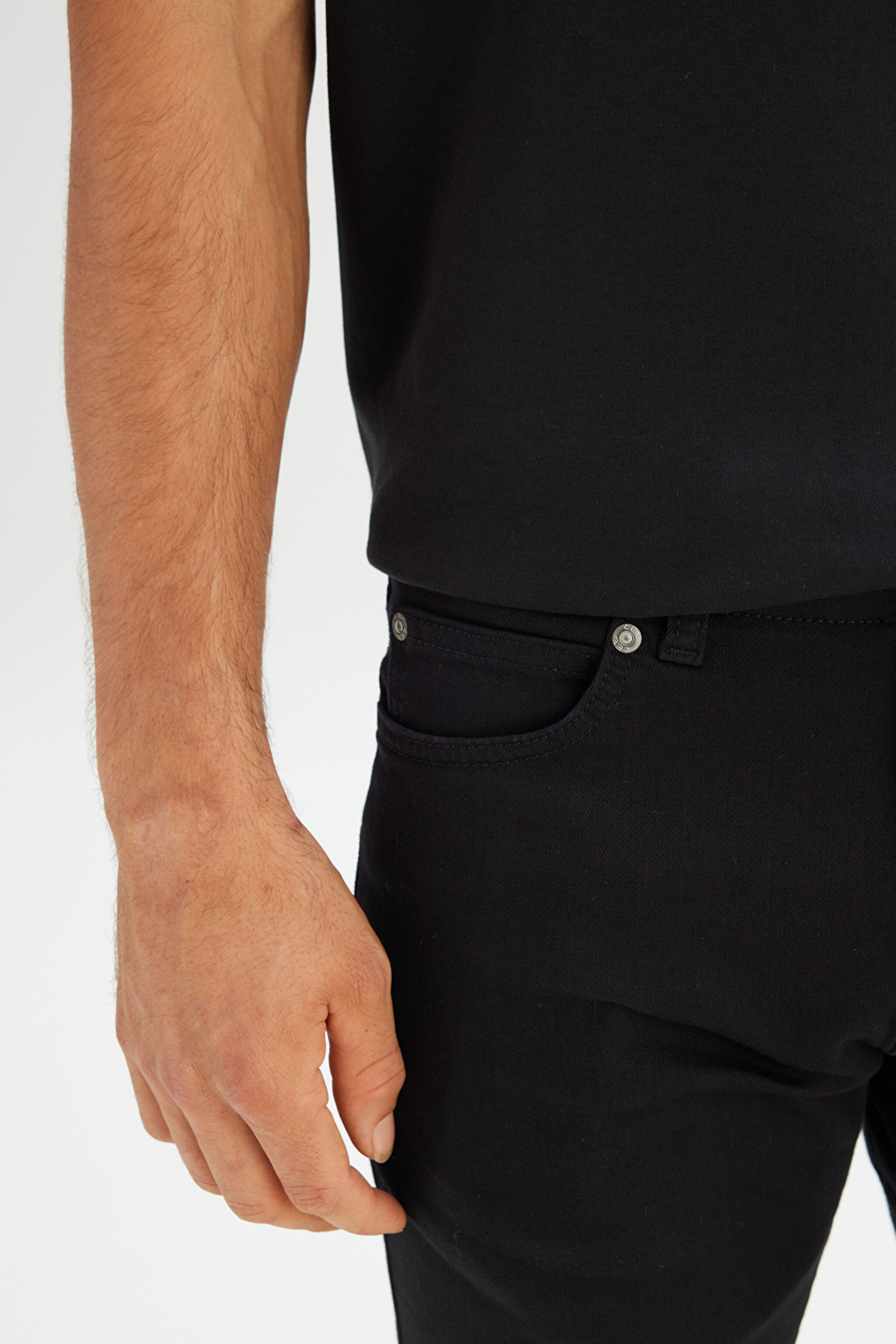 Extreme Motion Slim Fit Dar Kesim Pamuklu Esnek Siyah Denim Jean Pantolon - Black-L72ASO001 (görsel 4)