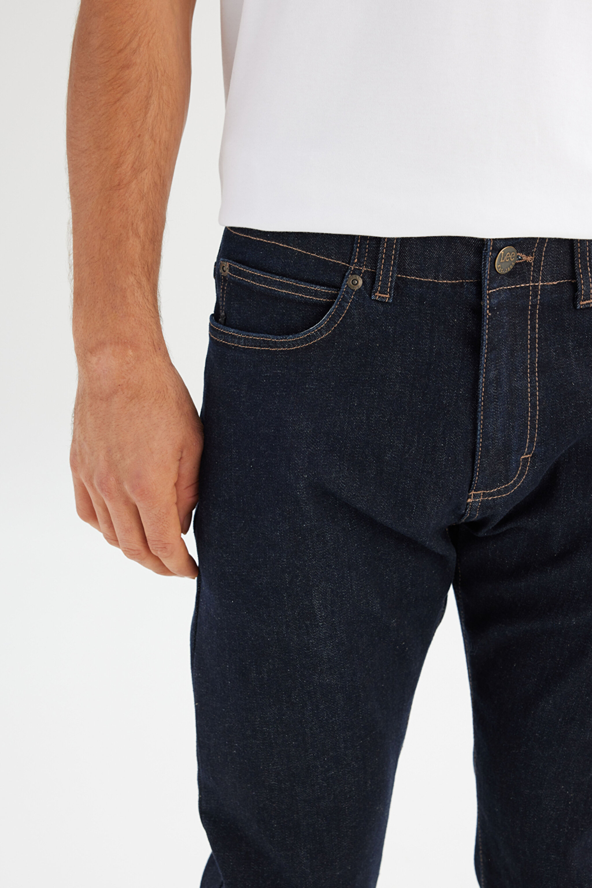 Slim Fit Normal Bel Denim Extreme Motion Jean Kot Pantolon - Dark Blue-L72ASO36 (görsel 4)