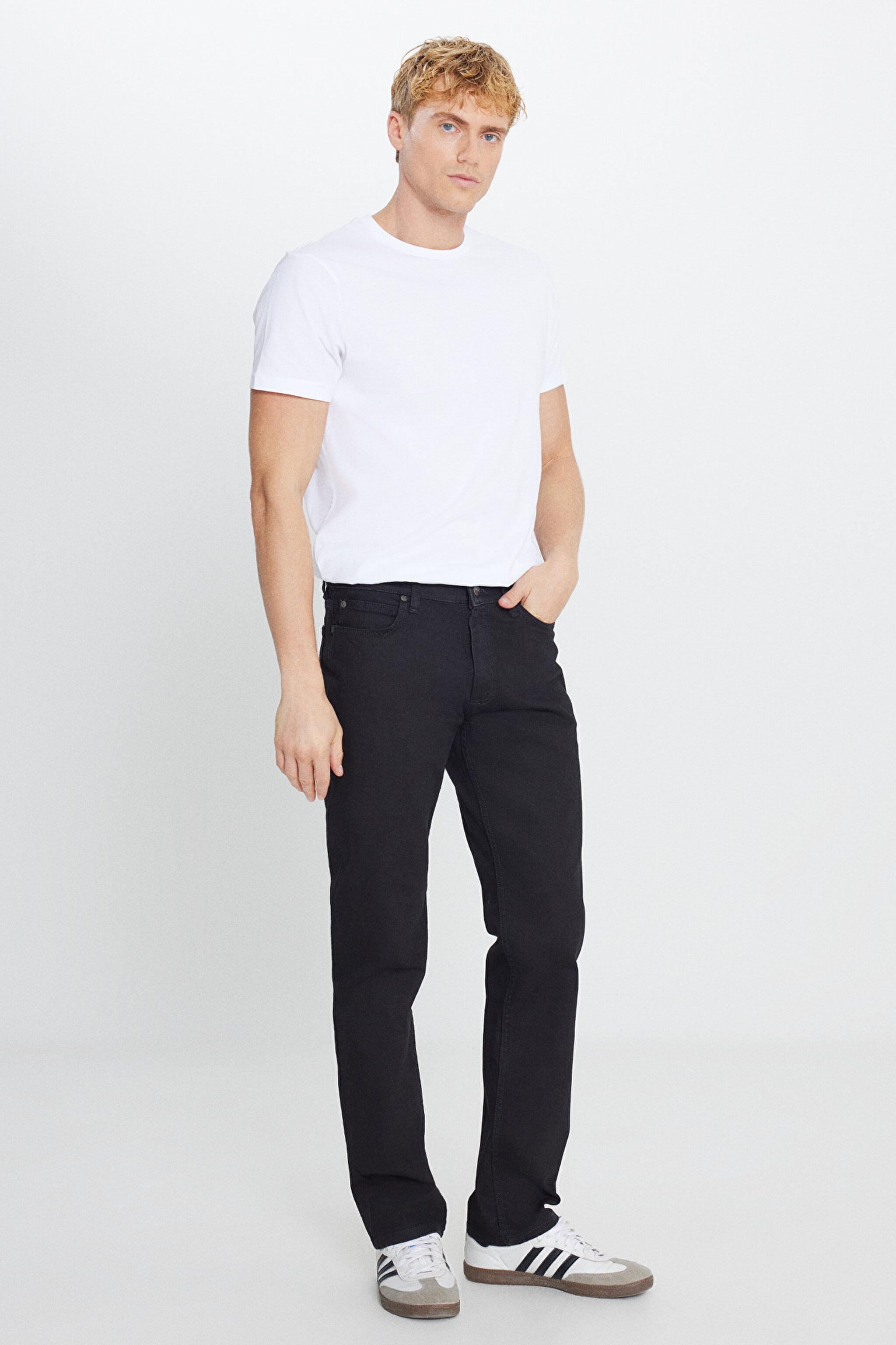 Pamuklu Regular Fit Normal Kesim Cepli Jean Kot Denim Pantolon - Midnight Black-L72U209668913 (görsel 2)