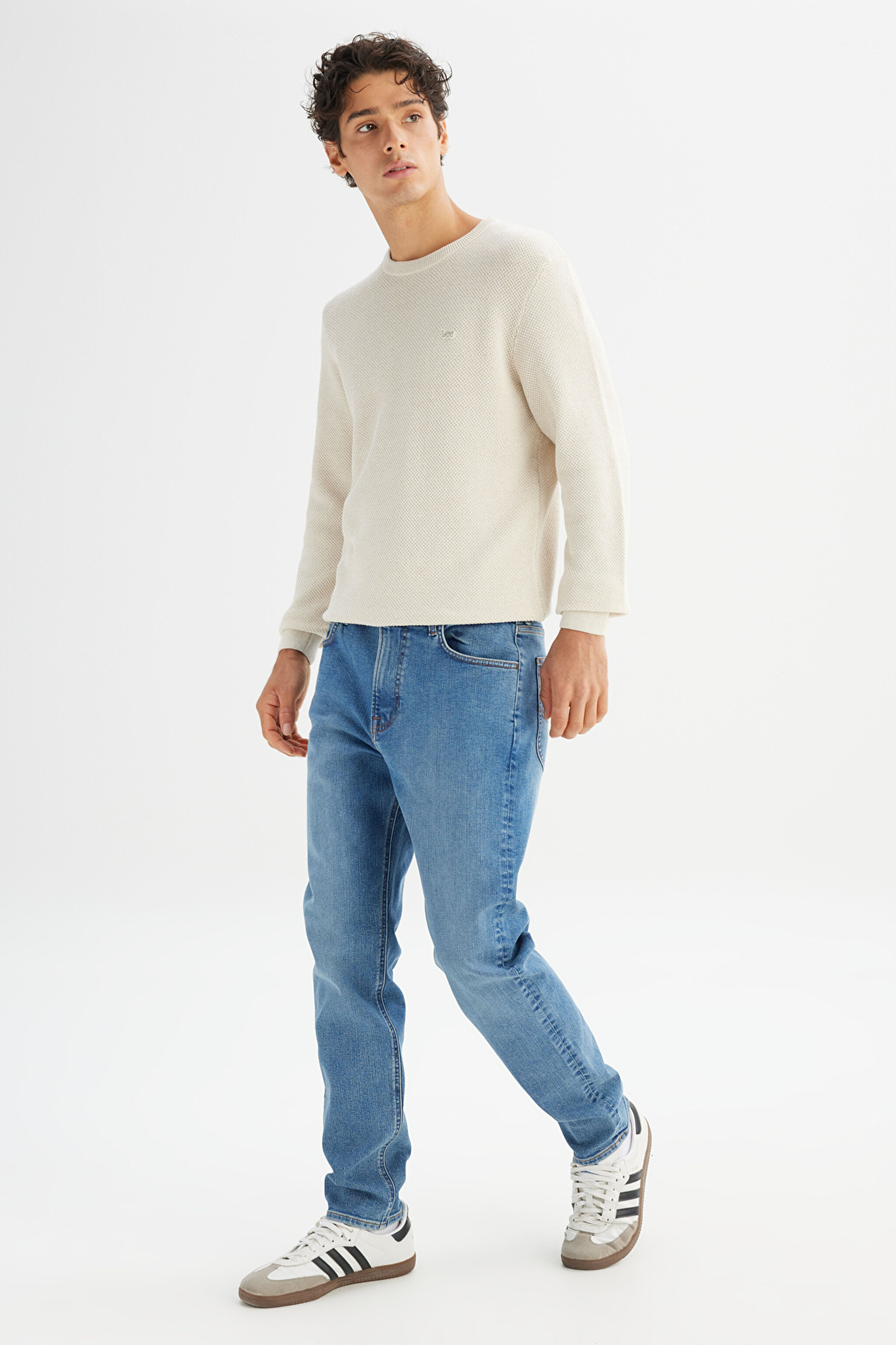 Austin Pamuklu Straight Fit Esnek Jean Denim Kot Pantolon - Mid Blue-L73300020396 (görsel 3)