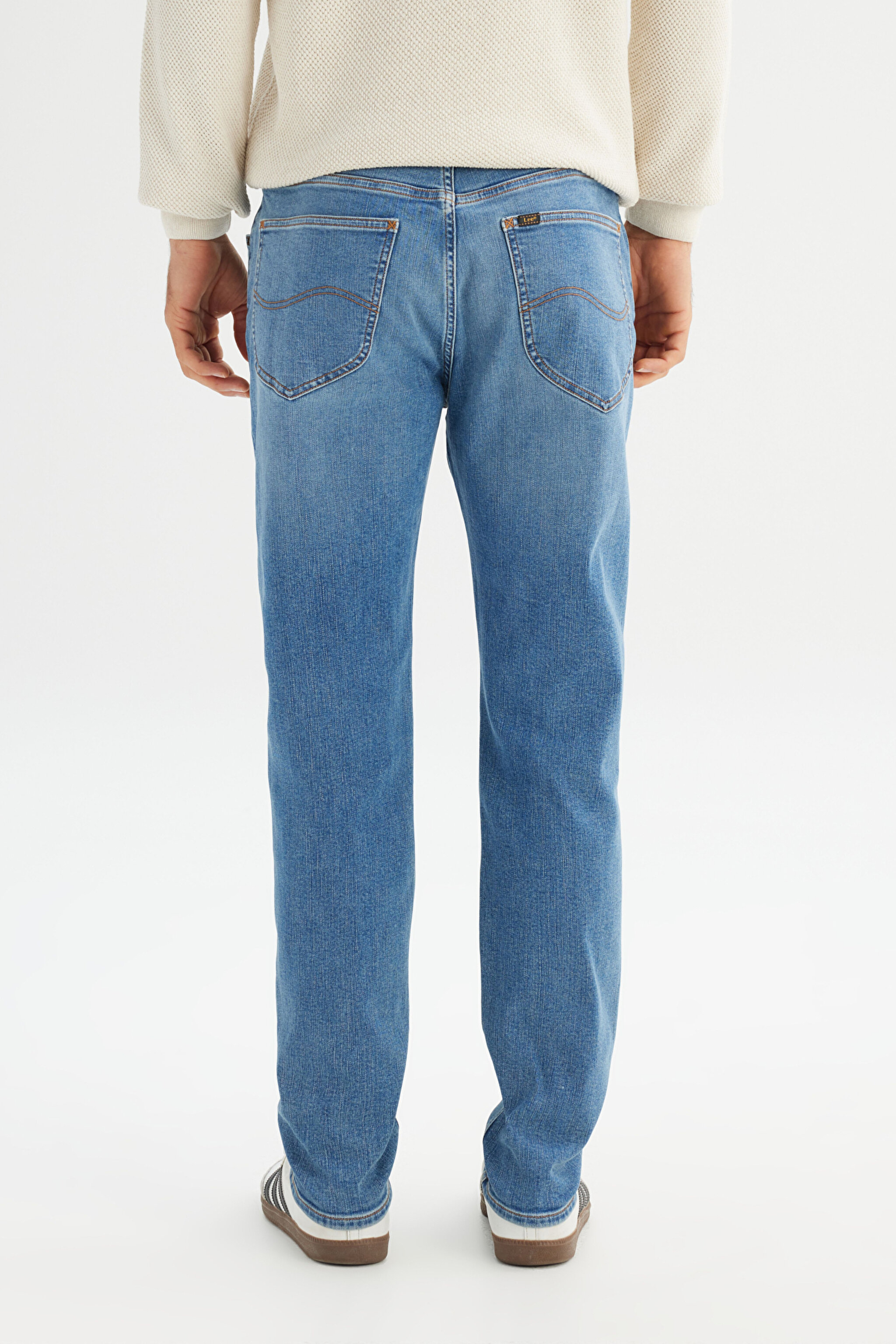 Austin Pamuklu Straight Fit Esnek Jean Denim Kot Pantolon - Mid Blue-L73300020396 (görsel 5)