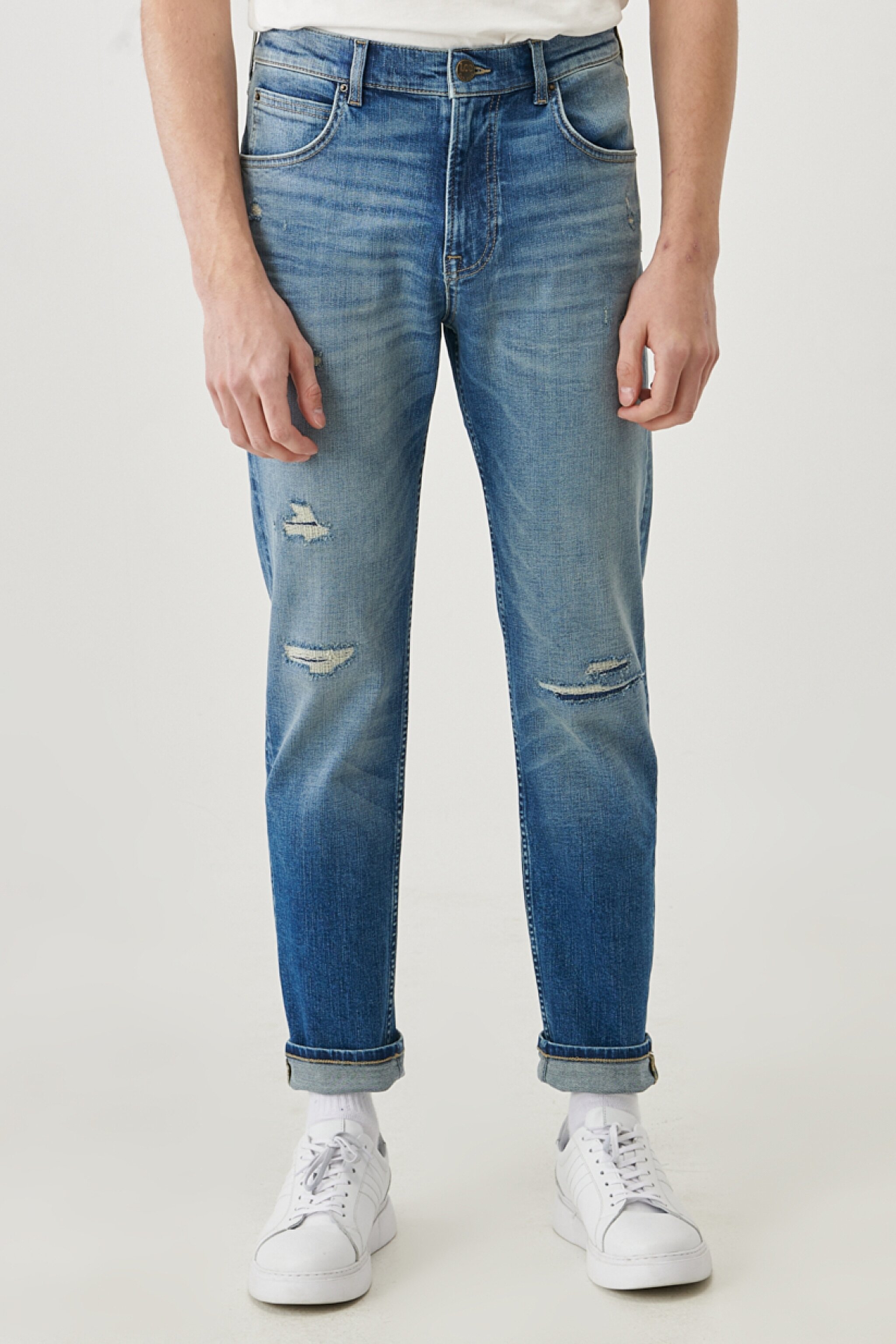 Austin Straight Fit Normal Bel Denim Esnek Jean Kot Pantolon - Mid Blue-L733002XT (görsel 2)
