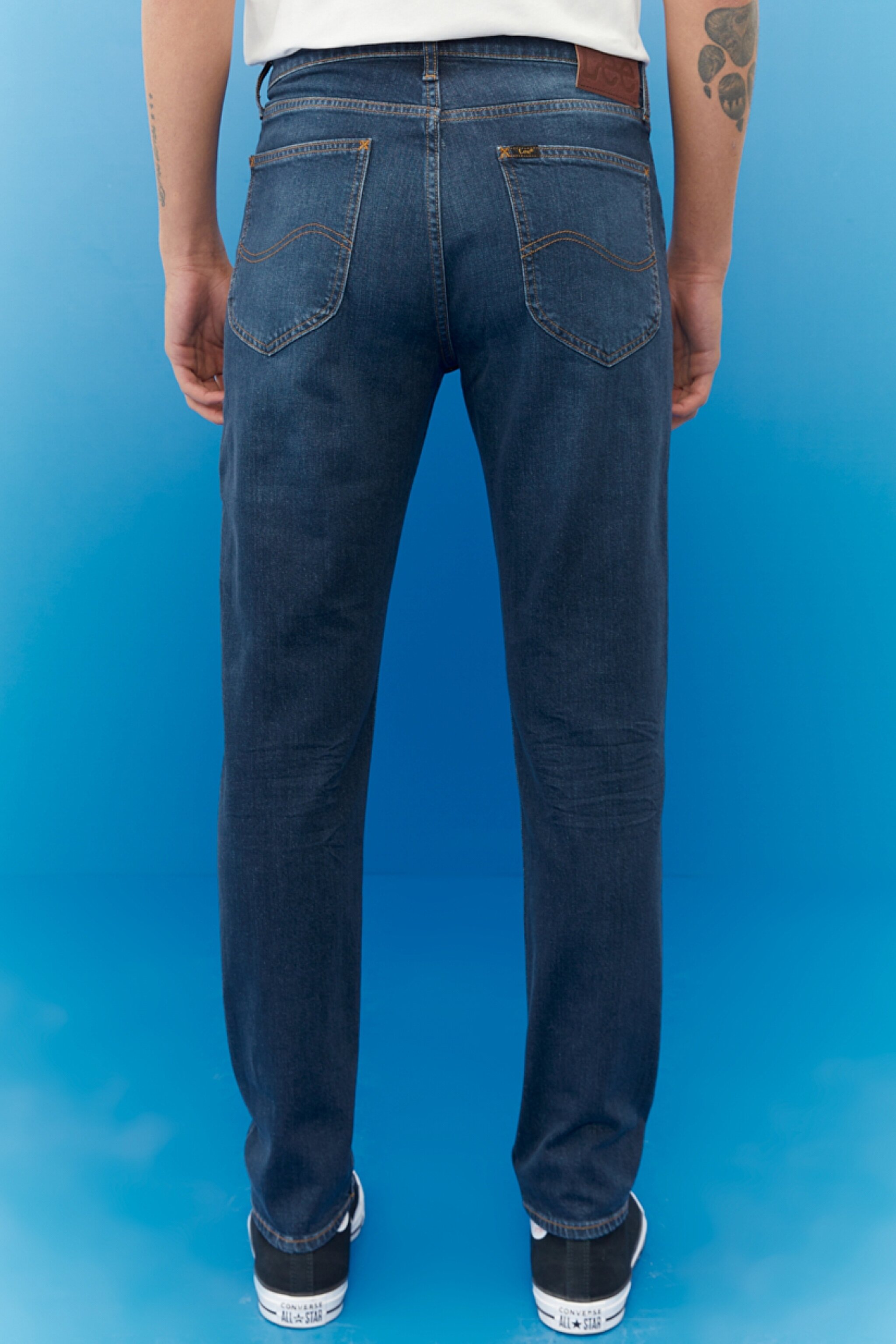 Austin Regular Tapered Fit Yüksek Bel Koyu Mavi Esnek Jean Kot Pantolon - Dark Blue-L733003408 (görsel 4)