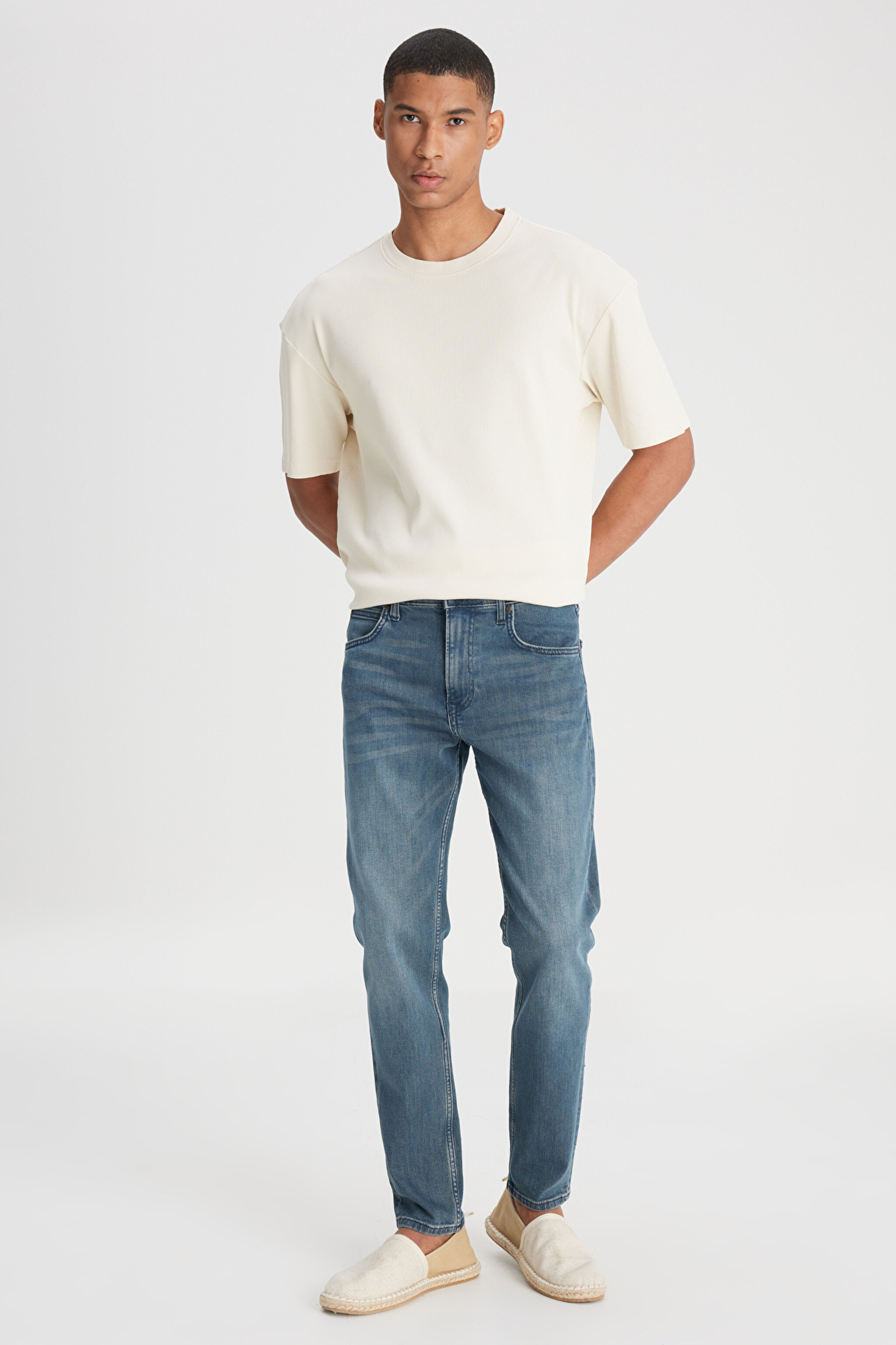 Austin Straight Fit Yüksek Bel Esnek Jean Kot Pantolon - Stone-L733006013