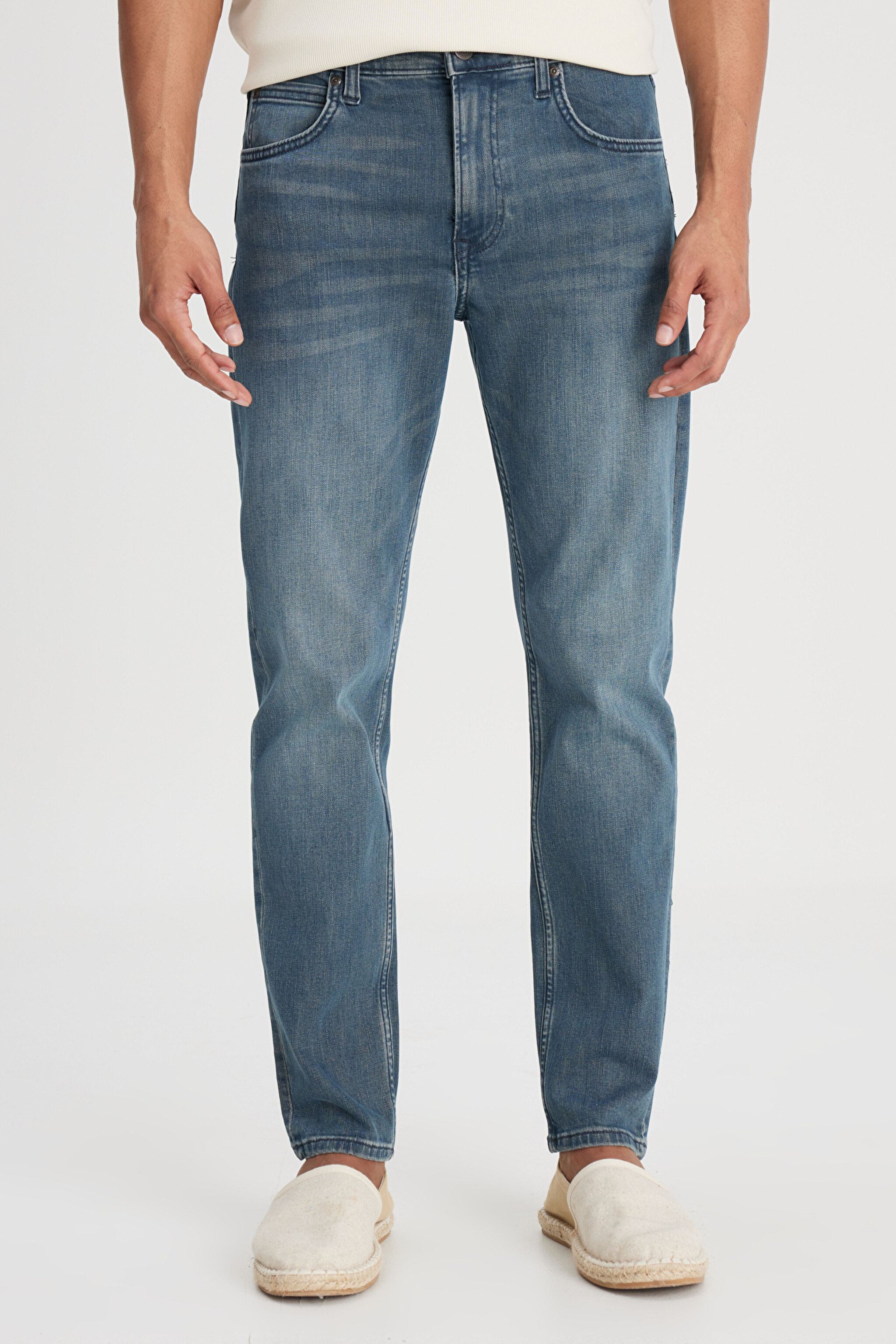 Austin Straight Fit Yüksek Bel Esnek Jean Kot Pantolon - Stone-L733006013 (görsel 5)
