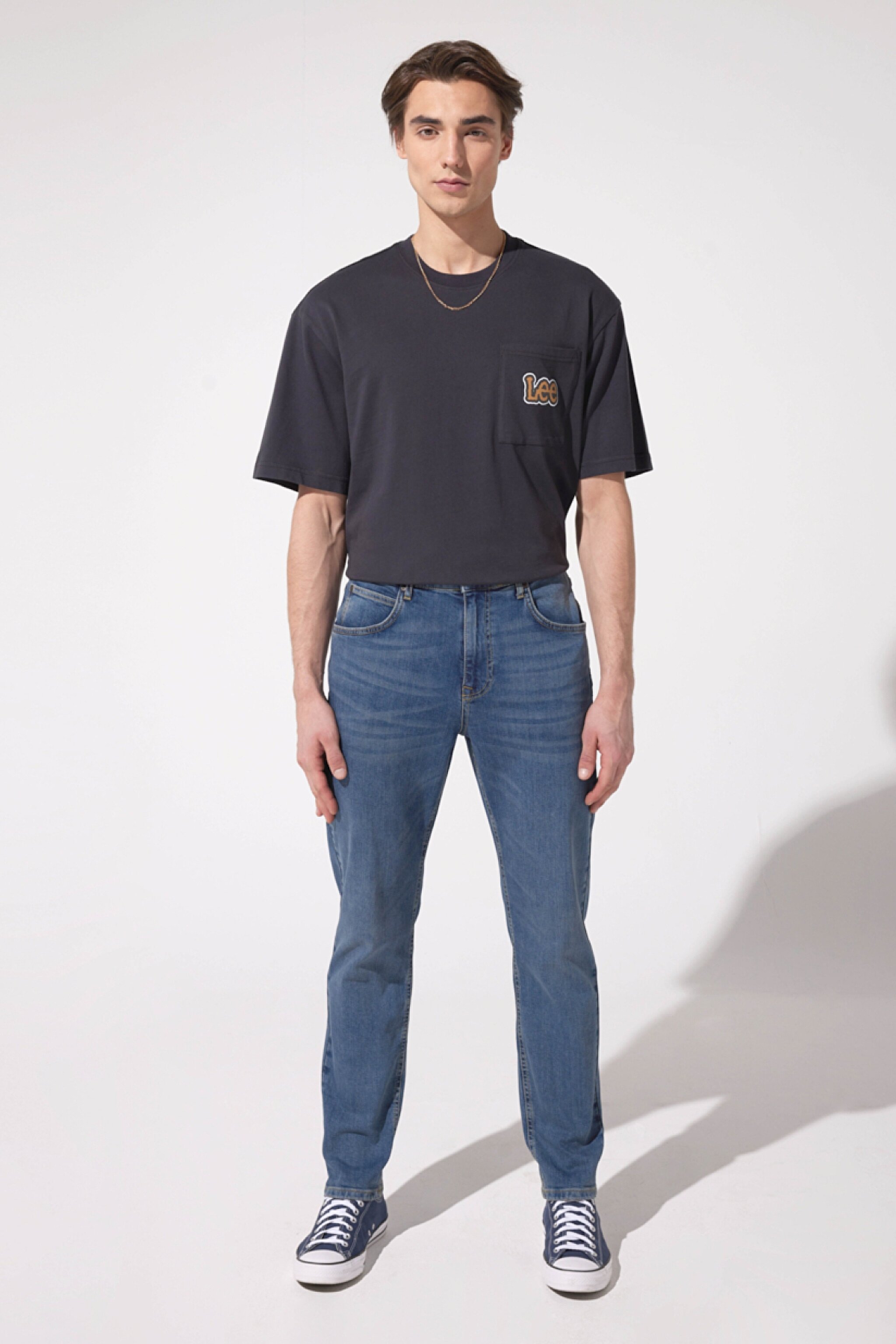 Austin Straight Fit Düz Kesim Yüksek Bel Esnek Jean Kot Pantolon - Mid Blue-L733007XT (görsel 2)