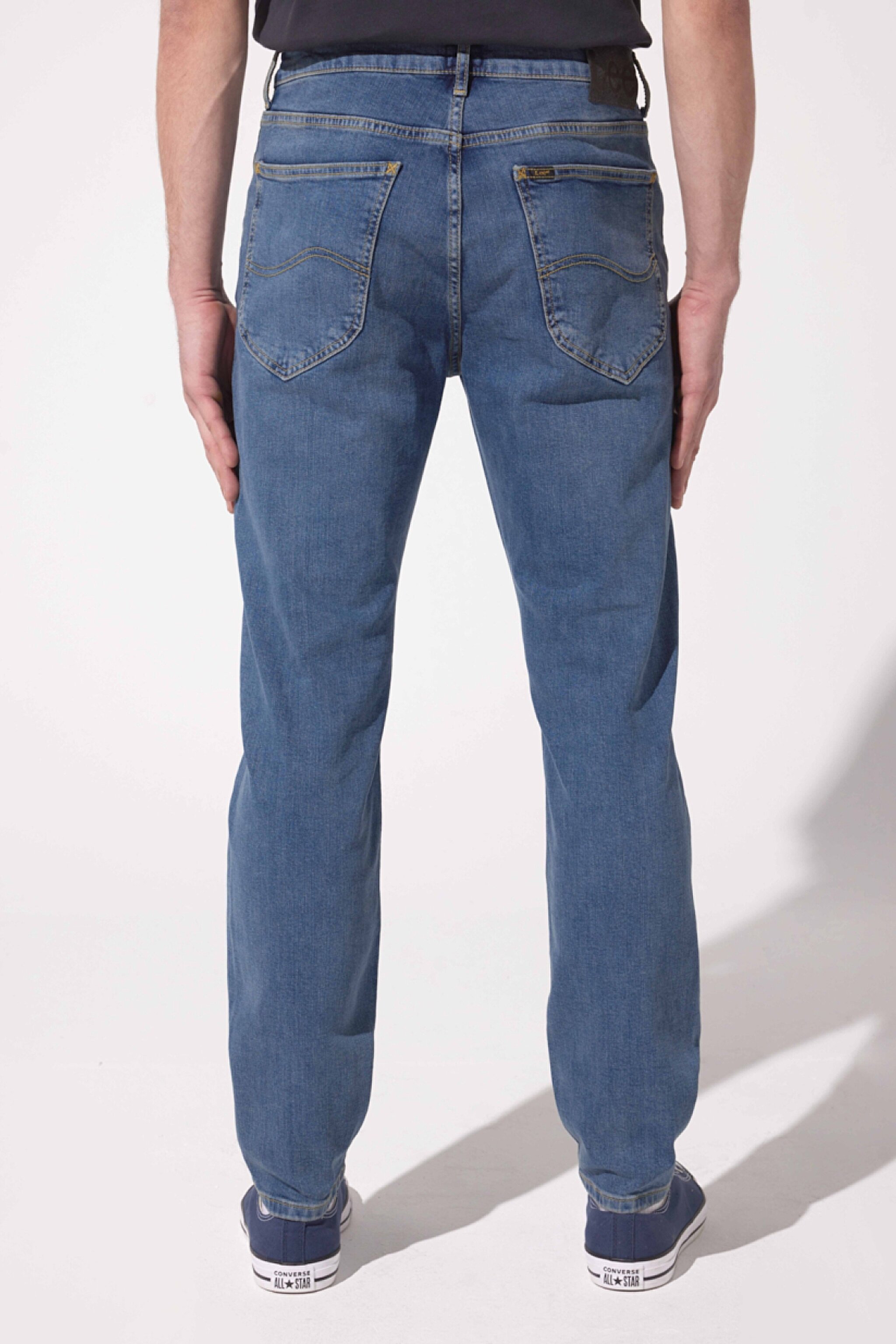 Austin Straight Fit Düz Kesim Yüksek Bel Esnek Jean Kot Pantolon - Mid Blue-L733007XT (görsel 5)