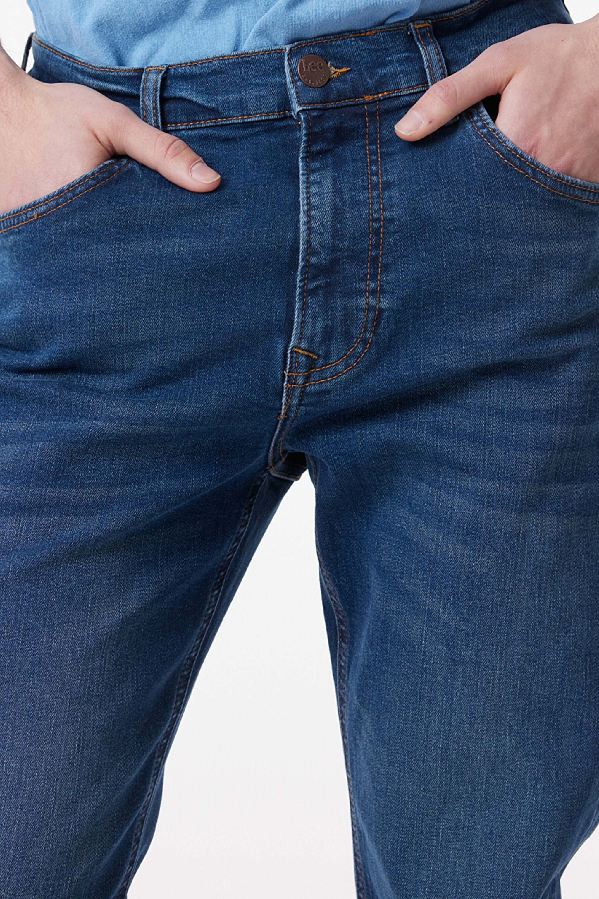 Austin Straight Fit Düz Kesim Yüksek Bel Mavi Esnek Jean Kot Pantolon - Stone-L73301258 (görsel 5)