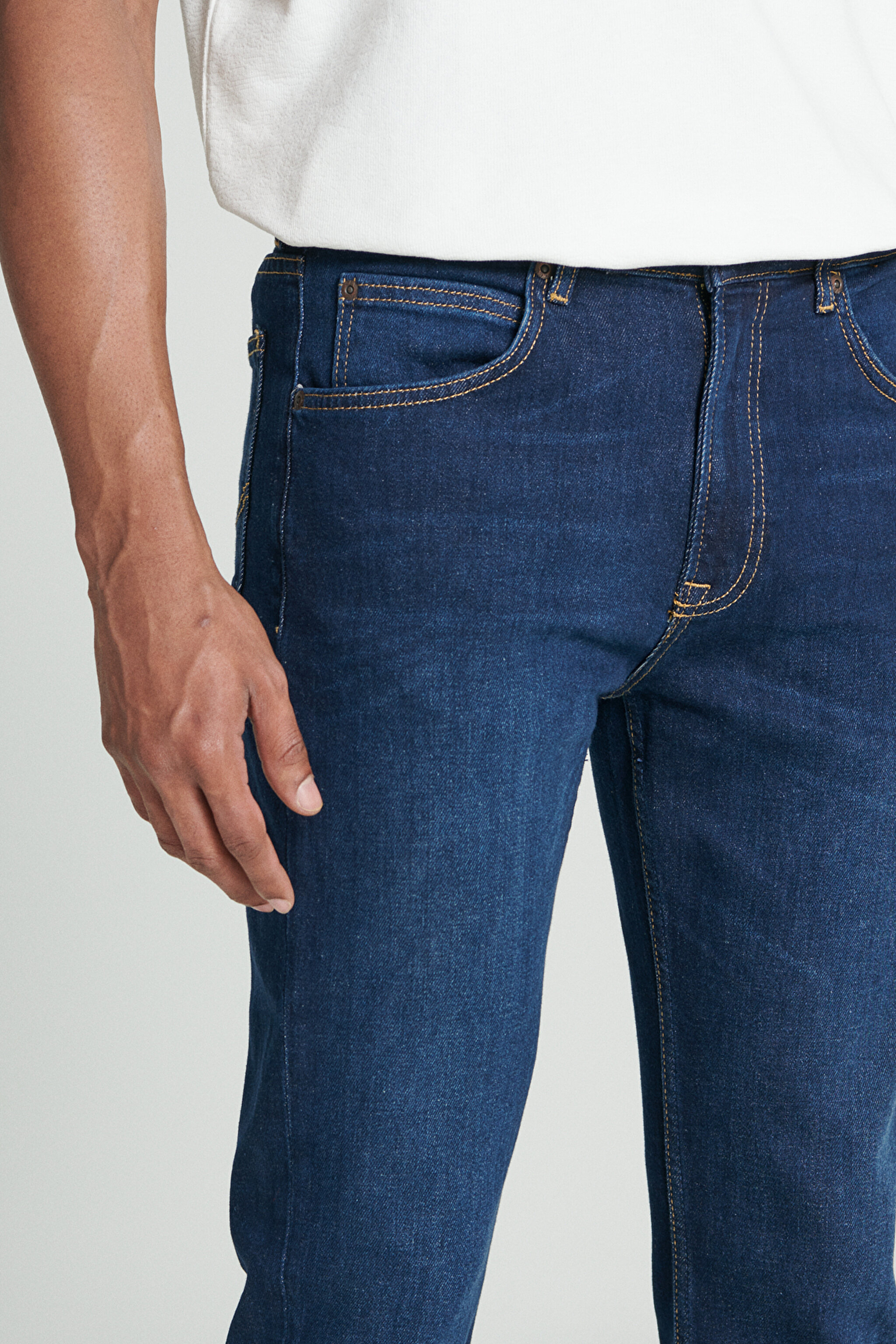 Austin Regular Tapered Fit Yüksek Bel Esnek Jean Kot Pantolon - Strong Hand-L733AADB (görsel 4)