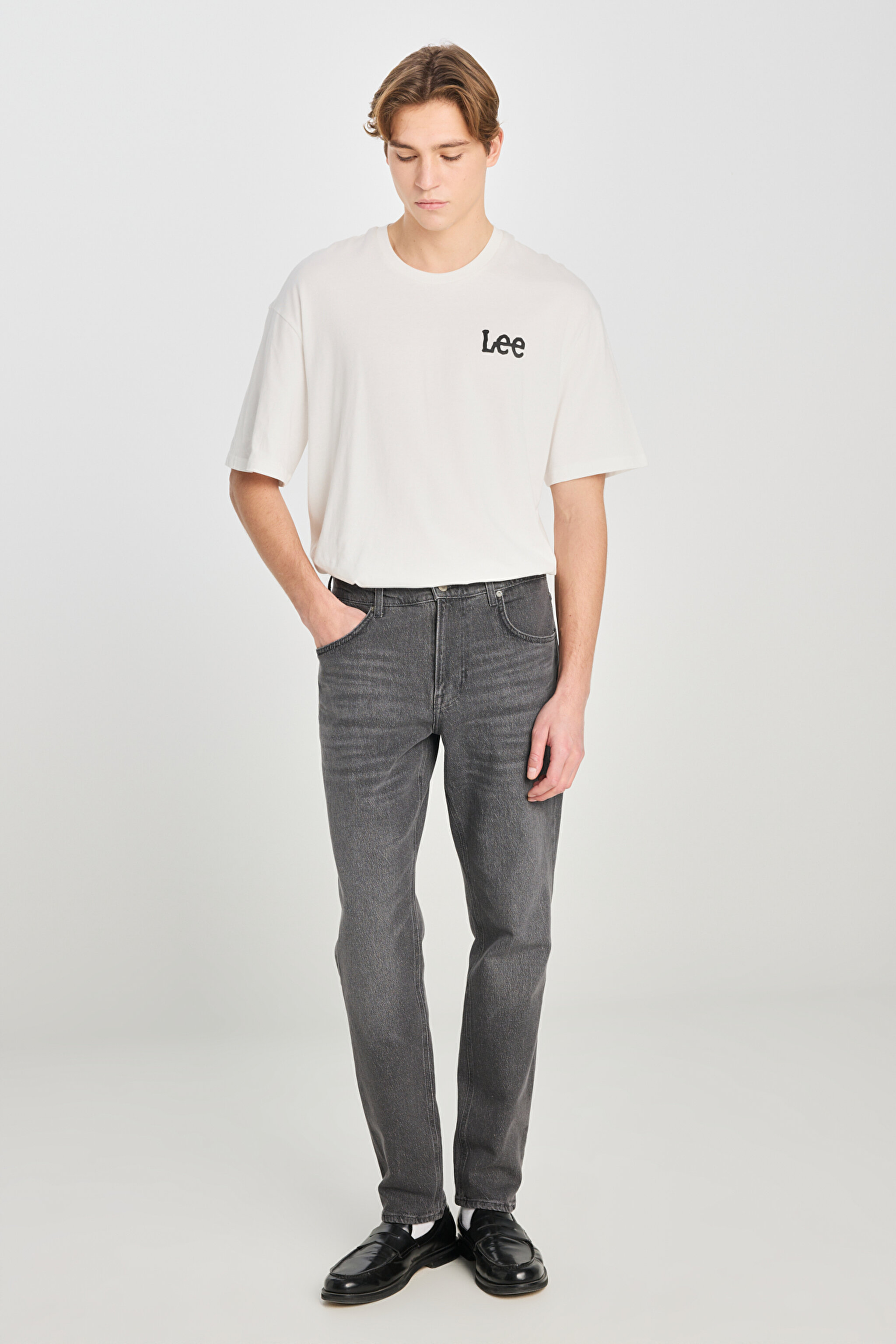 Austin Straight Fit Düz Kesim Yüksek Bel Esnek Jean Kot Pantolon - Slate-L733BBB75 (görsel 2)