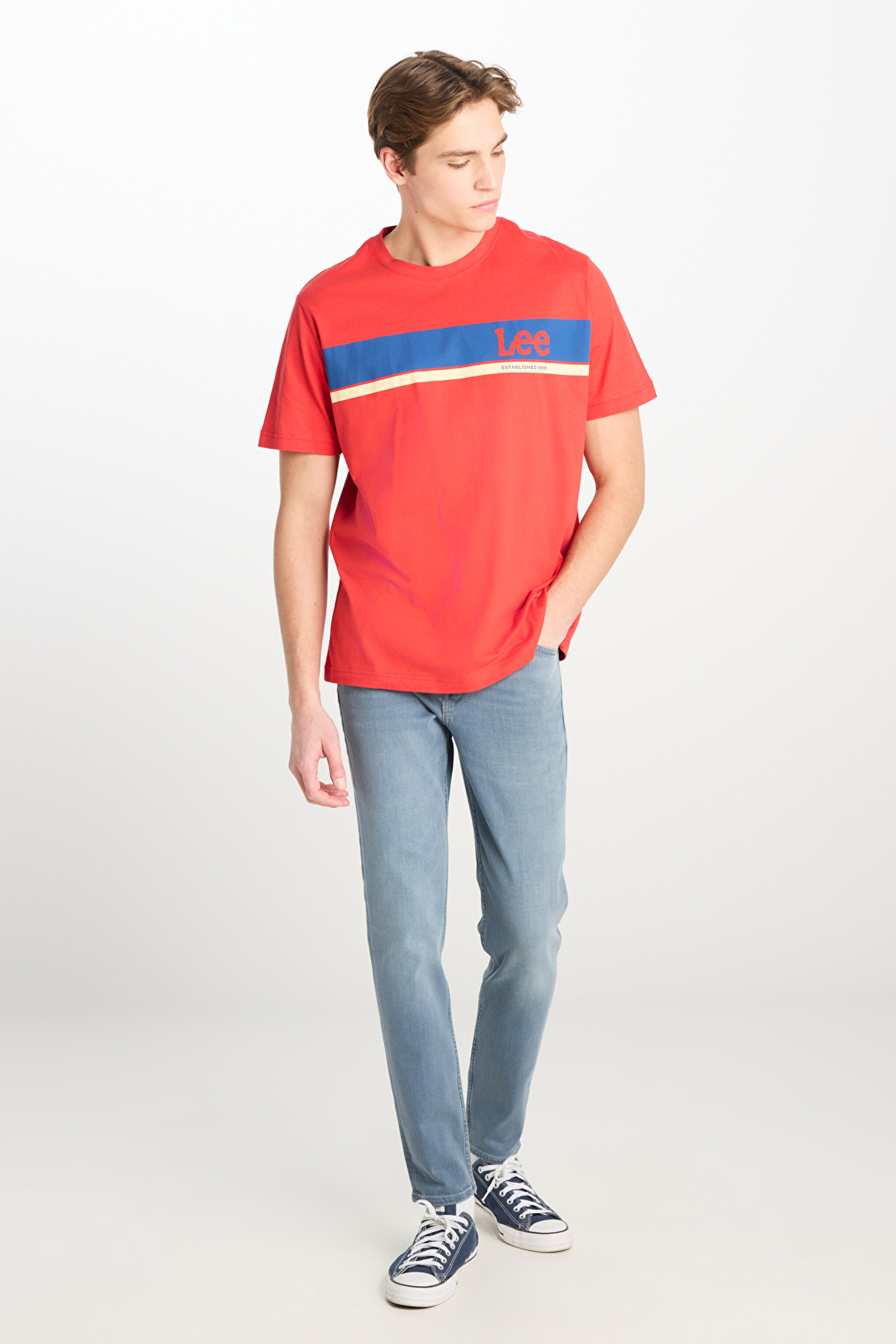 Austin Straight Fit Normal Bel Denim Esnek Jean Kot Pantolon - Oxford Tan-L733NKUQ (görsel 2)