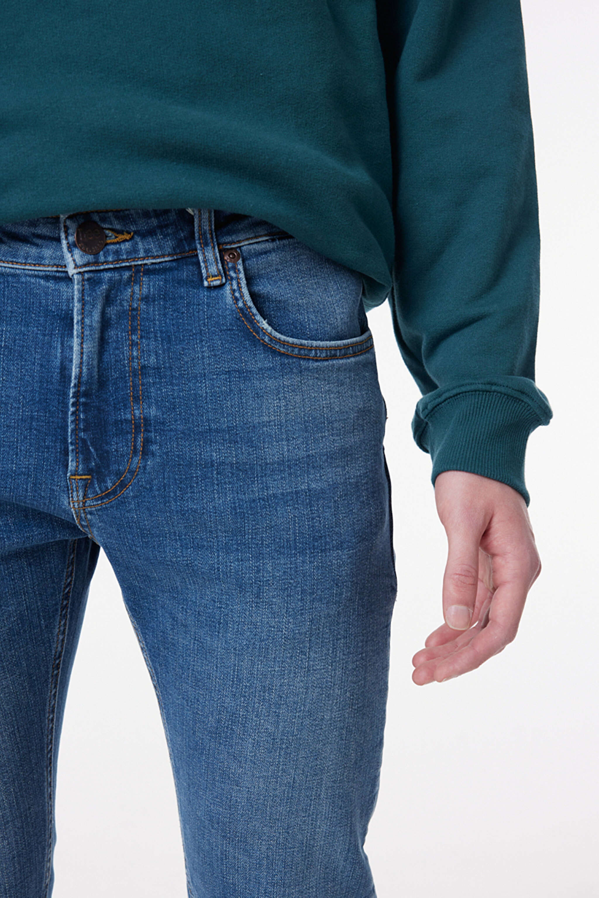 Malone Skinny Fit Dar Kesim Normal Bel Esnek Jean Kot Pantolon - Stone-L73602158 (görsel 4)