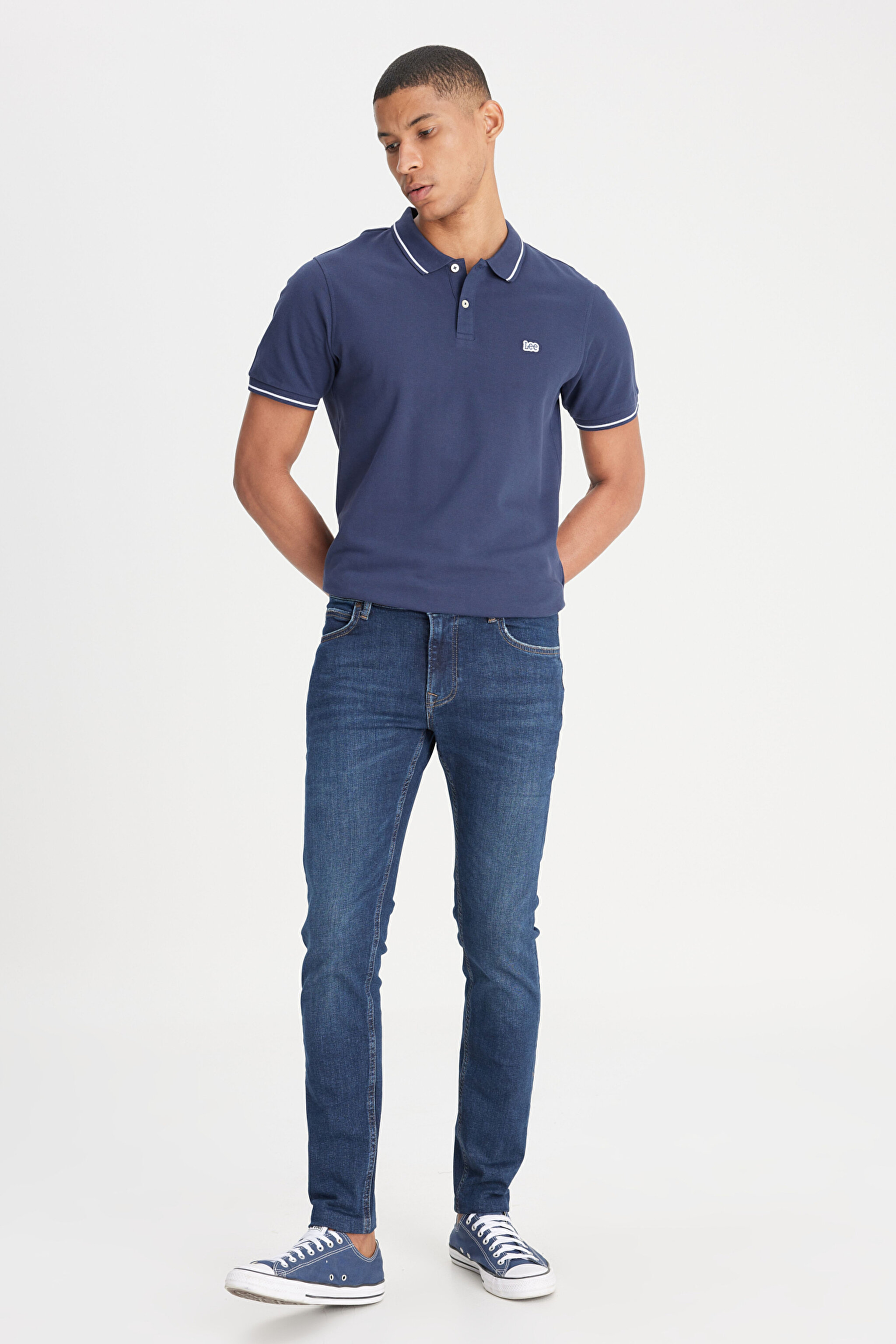 Malone Skinny Fit Dar Kesim Normal Bel Koyu Mavi Esnek Jean Kot Pantolon