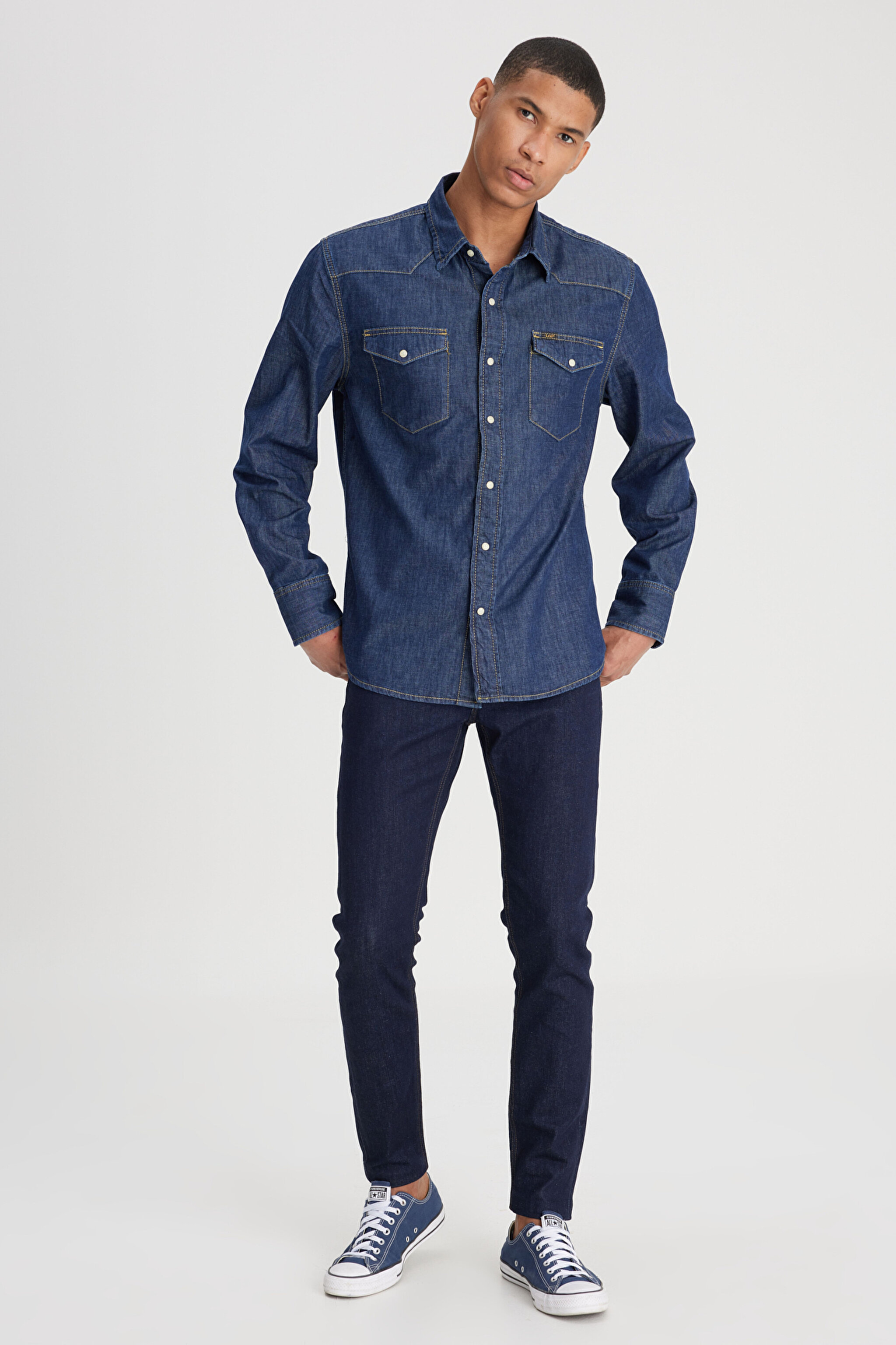 Malone Skinny Fit Dar Kesim Normal Bel Koyu Mavi Esnek Jean Kot Pantolon