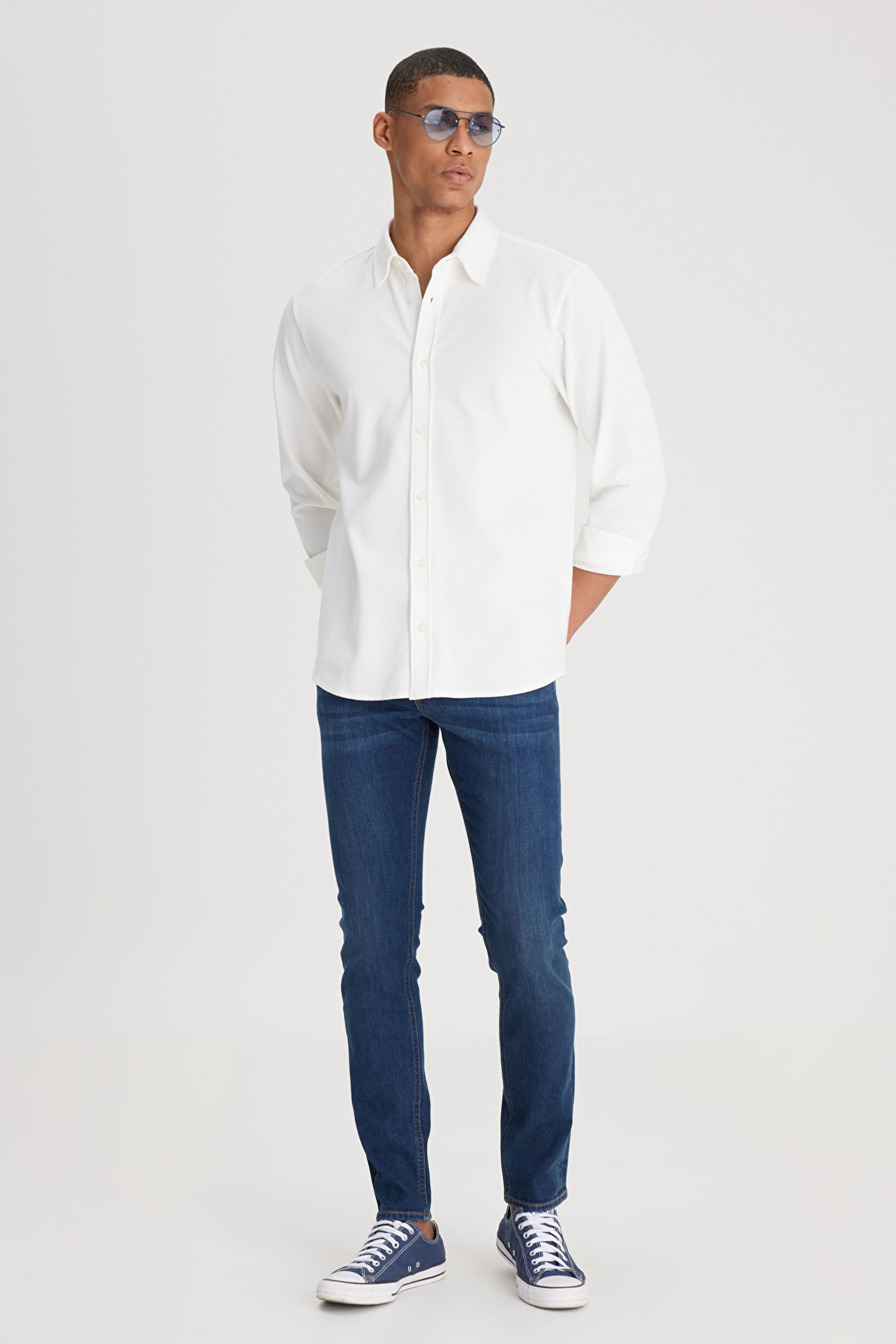 Skinny Fit Çok Dar Kesim Normal Bel Çok Dar Paça Malone Lacivert Jean Kot Pantolon - Rinse-L736147401 (görsel 2)