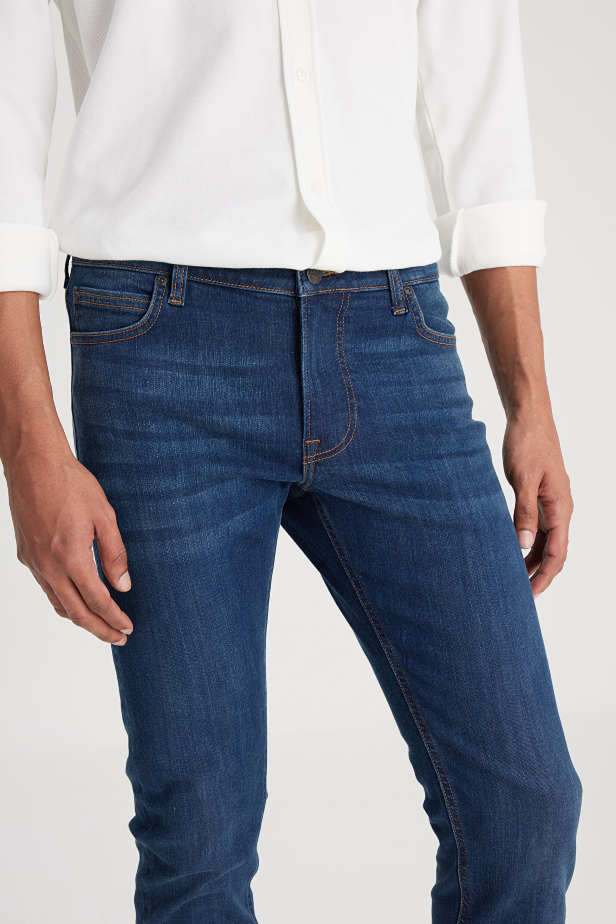 Skinny Fit Çok Dar Kesim Normal Bel Çok Dar Paça Malone Lacivert Jean Kot Pantolon - Rinse-L736147401 (görsel 3)
