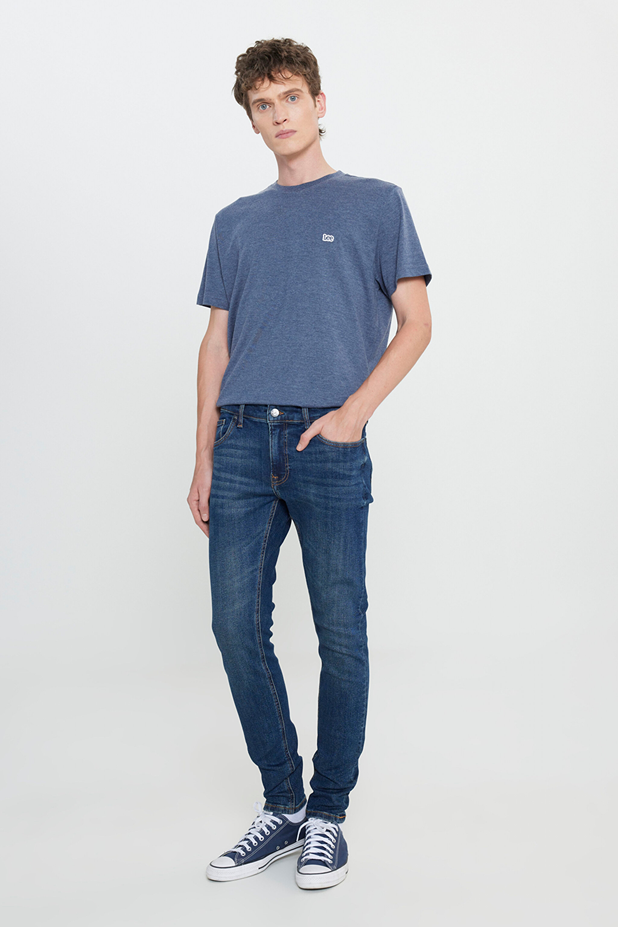 Skinny Fit Çok Dar Kesim  Normal Bel Çok Dar Paça Malone Mavi Jean Kot Pantolon