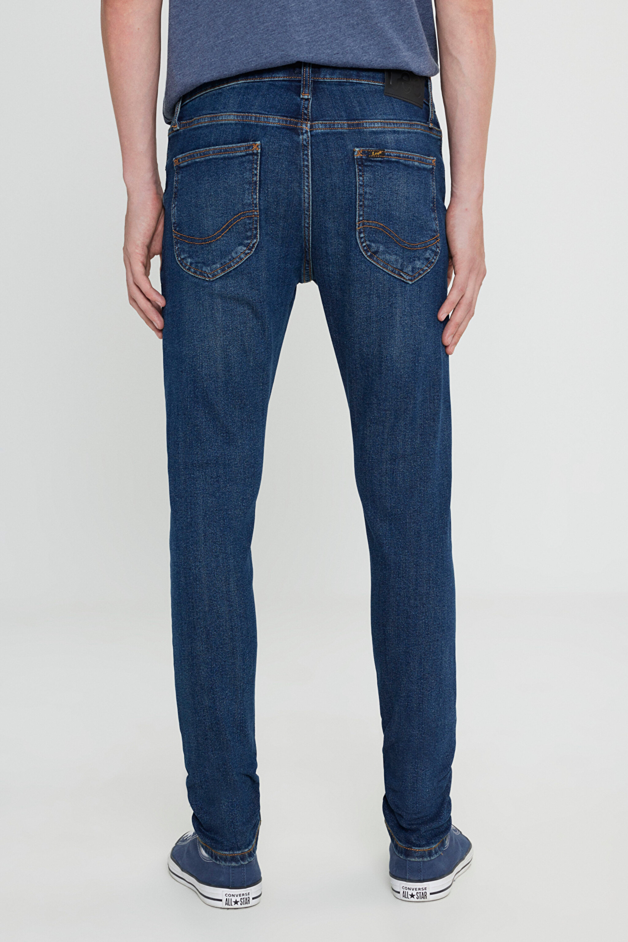 Skinny Fit Çok Dar Kesim  Normal Bel Çok Dar Paça Malone Mavi Jean Kot Pantolon - Mid Blue-L736156XT (görsel 4)