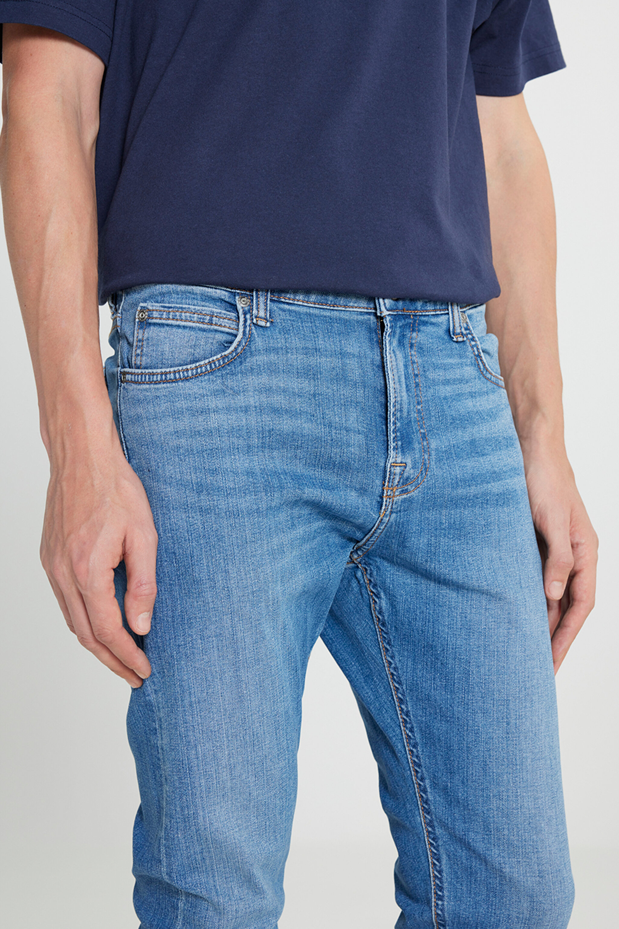 Skinny Fit Çok Dar Kesim Normal Bel Çok Dar Paça Malone Mavi Jean Kot Pantolon - Amethyst-L736204037G49 (görsel 5)