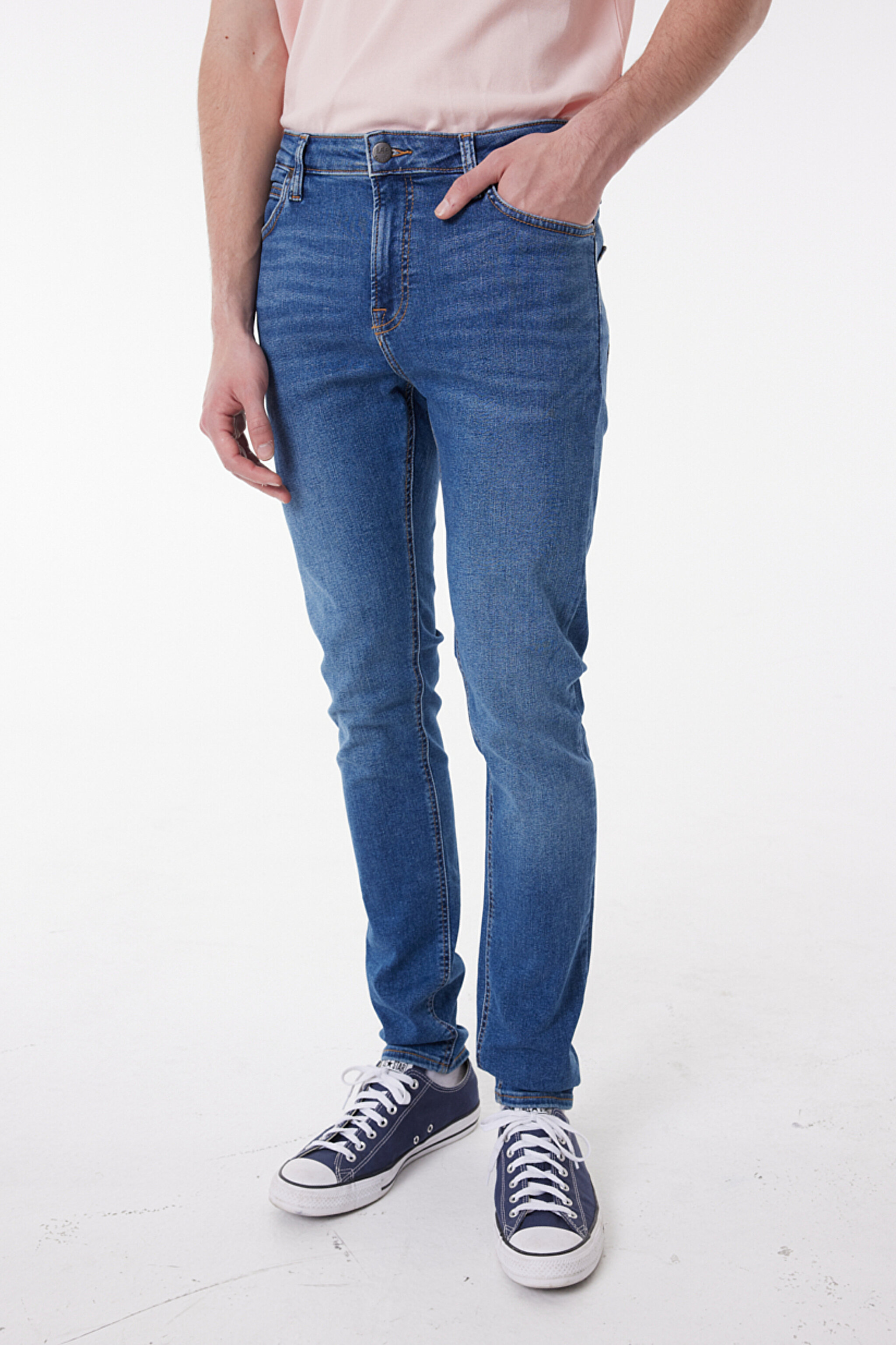 Skinny Fit Dar Kesim Düşük Bel Açık Mavi Malone Jean Denim Kot Pantolon - Used-L736AHKR (görsel 3)