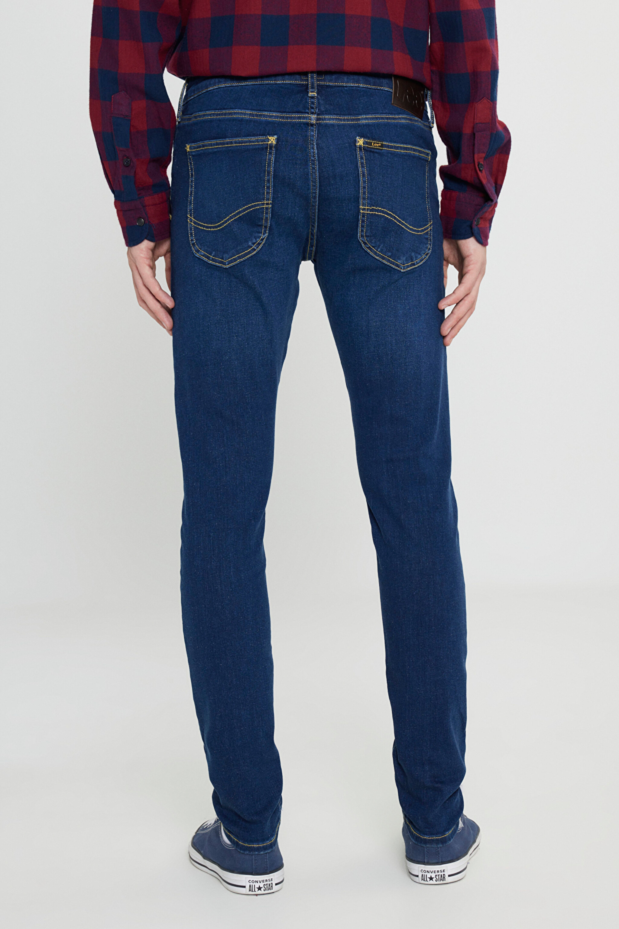 Malone Skinny Fit Dar Kesim Normal Bel Esnek Jean Kot Pantolon - Washed Dark-L736EMXA (görsel 4)
