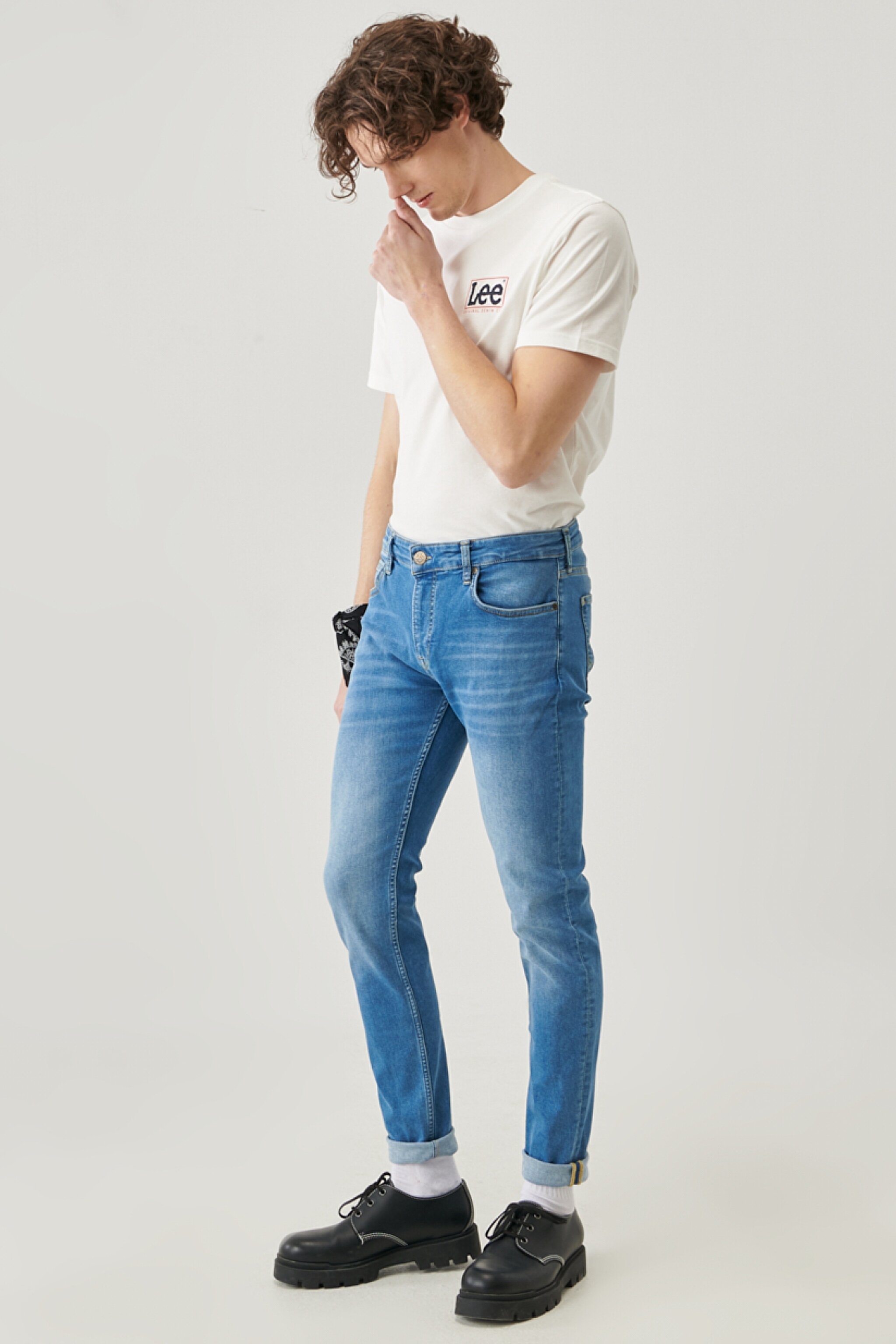 Malone Skinny Fit Normal Bel Denim Esnek Jean Kot Pantolon - İndigo-L736LSTF (görsel 3)