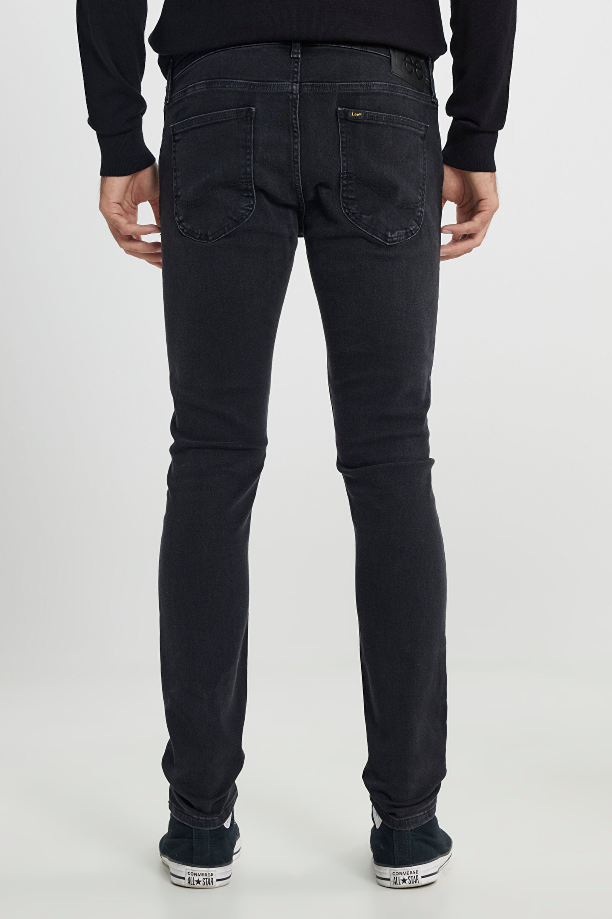 Malone Skinny Fit Dar Kesim Düşük Bel Siyah Esnek Jean Kot Pantolon - Black-L736PJST (görsel 4)