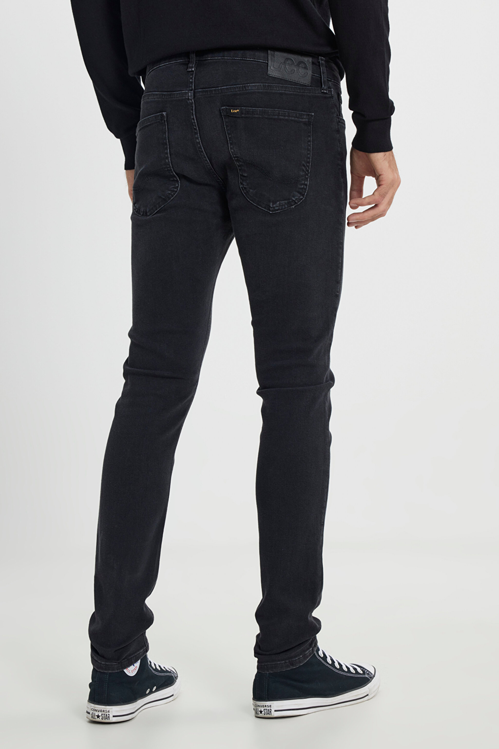 Malone Skinny Fit Dar Kesim Düşük Bel Siyah Esnek Jean Kot Pantolon - Black-L736PJST (görsel 6)