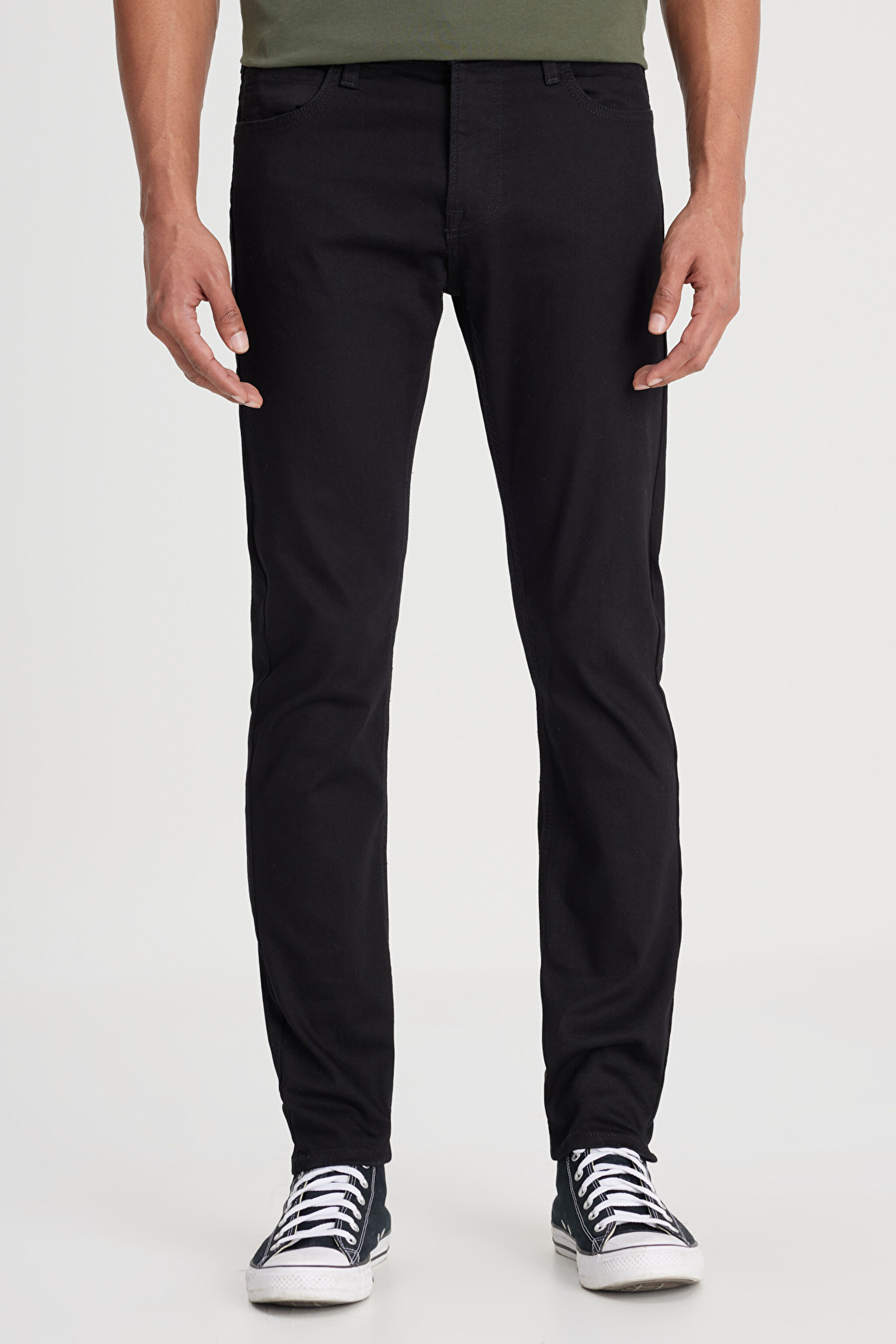 Malone Skinny Fit Normal Bel Denim Esnek Jean Kot Pantolon - Black-L736YG47 (görsel 4)